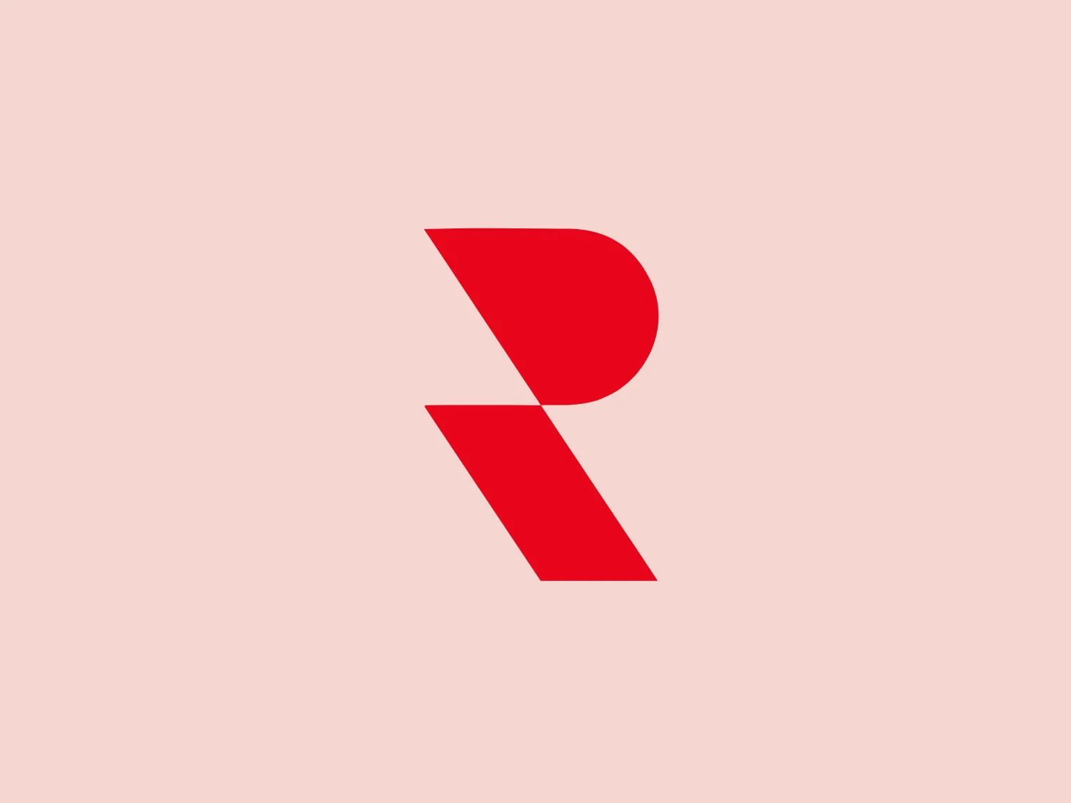 The logo displayed for Redlist is a stylized abstraction composed of two red geometric shapes resembling angular, folded or overlaid planes, forming a letter that resembles "R". The color is a solid, bright red with no gradients or shading, giving the design a bold and modern aesthetic. The geometry of the shapes is sharp and clean, suggesting precision and a contemporary feel. There are no additional embellishments, which lends to its minimalist design.