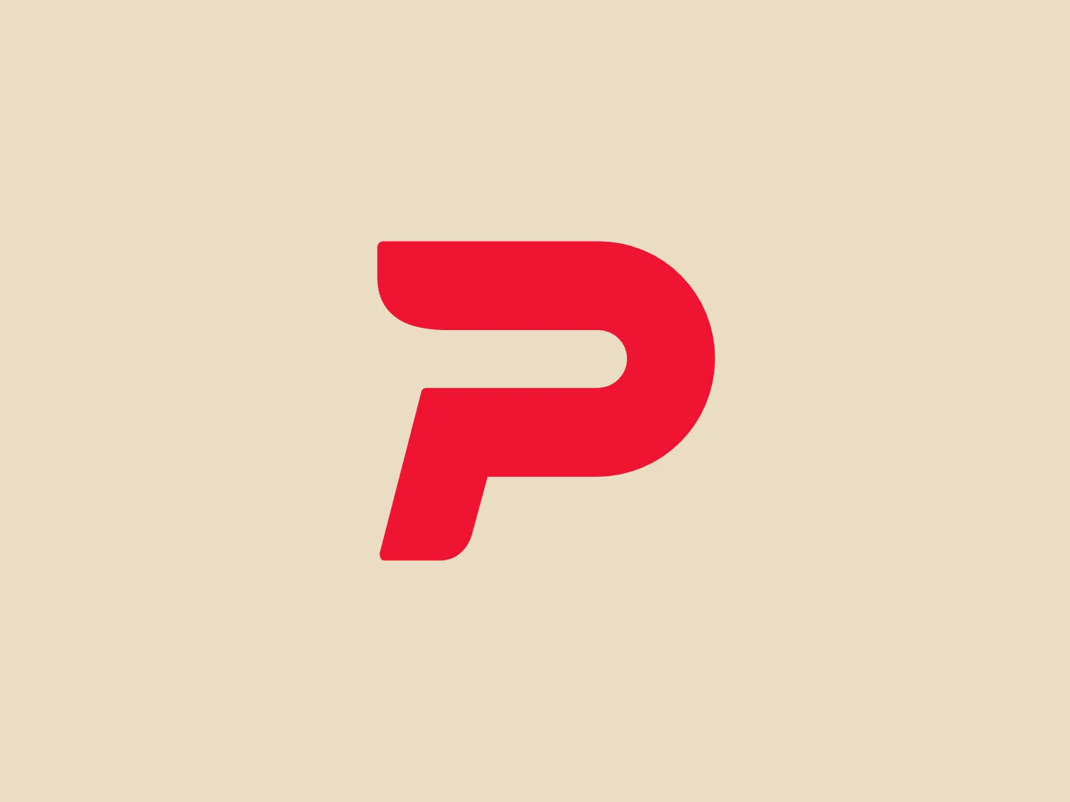 The business name, PedidosYa, is depicted with a bold, red-colored logo featuring a stylized letter "P". The design exudes a modern and dynamic aesthetic, with a geometric structure, curves, and a sharp angle that conveys motion and progressiveness. The vivid red hue adds an energetic touch, making the logo stand out against neutral backgrounds. Its clean, minimalistic design enhances its contemporary feel.