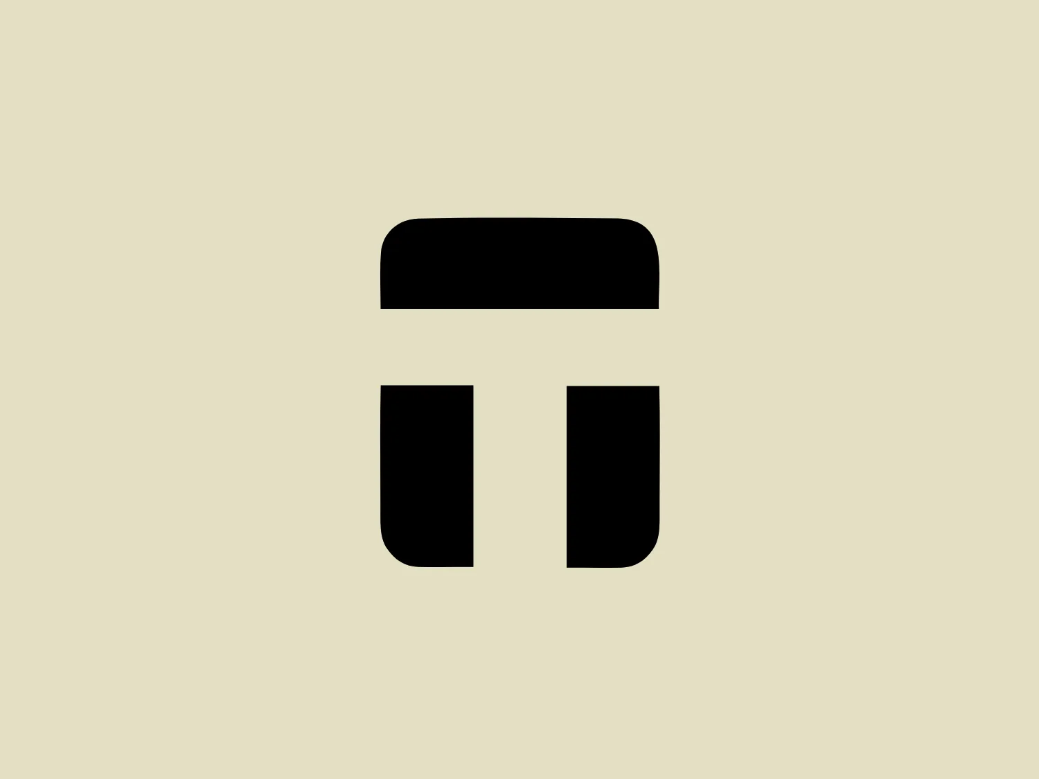 The logo features a bold, minimalist design comprised of geometric shapes. It consists of a solid black rectangle on top with rounded corners, under which two black vertical rectangles stand side by side, also with rounded corners. The overall appearance resembles the letter "Pi" with a modern twist or a stylized power outlet. The design is sleek, contemporary, and exudes simplicity and strength. Considering the Tangem logo's stark black and simplicity, it would benefit from a contrastingly subtle background to enhance its visibility without overwhelming it.