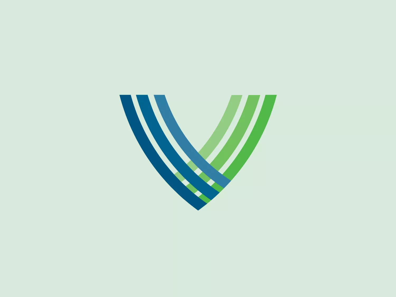 The Vancouver Economic logo features a stylized letter "V" created with multiple parallel lines that have gradient transitions from blue on the left to green on the right. This conveys a sense of growth, vibrancy, and technology. The lines create an illusion of motion and depth, emphasizing forward-thinking and innovation. The width of the lines tapers as they follow the shape of the letter, coming to a point at the bottom. The overall design aesthetic is modern and sleek, with a clean, professional look that suggests dynamism and efficiency. Given the color scheme of the Vancouver Economic logo, a background that complements its cooler tones without overwhelming them would be ideal.