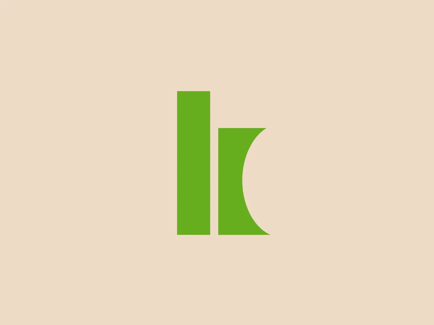 The Klassik Radio logo features a bold, vertical rectangle in vibrant green, conveying stability and strength. A crescent shape carved from the rectangle creates a visual contrast, suggesting dynamism and innovation. The logo's modern and minimalistic aesthetic emphasizes simplicity and efficiency, with a clean and uncluttered look. The color scheme evokes a sense of harmony and balance, making it suitable for a soft, neutral background tone.