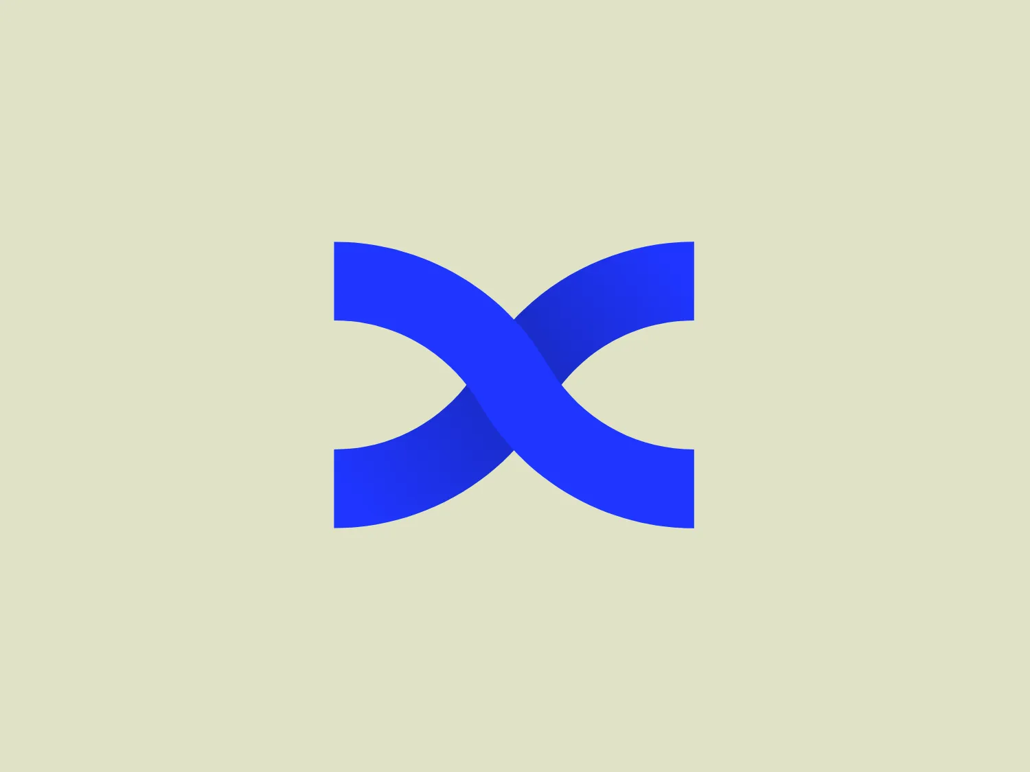 The BingX logo showcases a symmetrical, abstract design reminiscent of a stylized letter 'X' or a perky bowtie. Constructed from four identical curved shapes, their tips are angled outward, creating a dynamic sense of movement and interconnection. Each element shares the same vibrant royal blue color with a modern, flat design aesthetic, offering a bold visual impact without any gradients or additional embellishments. The simplicity of the design allows for scalability and versatility across various mediums.