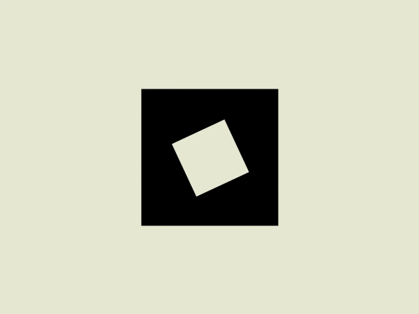 The Offdigit logo features a simple and modern design with a white diamond shape rotated at a 45-degree angle, creating a sense of dynamic movement or balance. Positioned on a solid black square background, the stark contrast accentuates the logo's minimalistic geometry. The two-tone, black and white color scheme provides a versatile and timeless quality, maintaining a sharp and professional appearance.