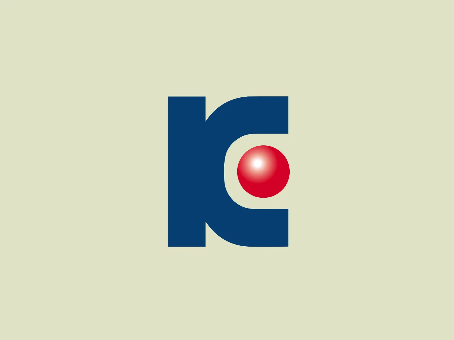 The logo for Kadooğlu Holding features a bold, dark blue letter "K" with a prominent notch cut out on the inside of the letter's arm, creating a distinct negative space. Accentuating the structure of the letter, the design has a modern and stylized appearance. Inside this notch sits a bright red, glossy sphere, perfectly fitted into the space, adding a pop of color and creating a point of visual interest that draws the eye. The contrast between the stark geometry of the letter and the smooth curvature of the sphere results in a dynamic and balanced logo. The clean lines and absence of additional embellishments give it a sleek, professional feel.