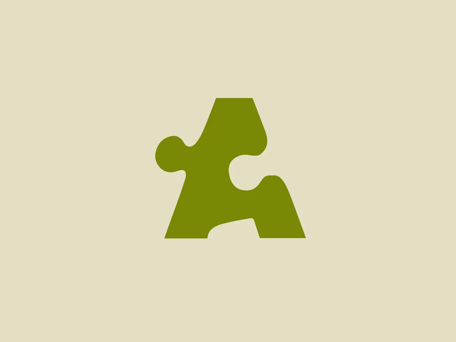 Business Name: Adsis The logo depicts a stylized, abstract puzzle piece in a bold green color with no gradients or shading, creating a minimalist effect. The shape combines curves and straight edges, symbolizing interconnectivity and fitting into a larger picture. The modern and clean design contrasts well against a light backdrop.
