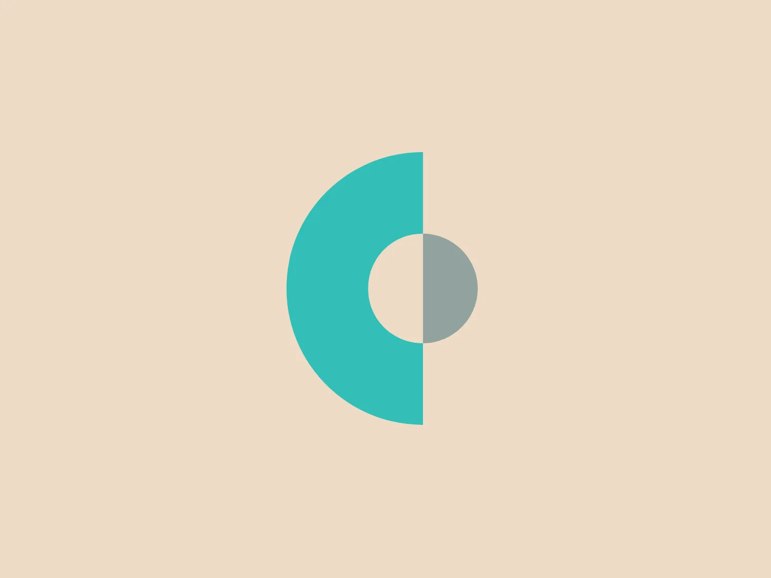 The Catarroja Dental logo features a stylized, abstract design comprising two primary shapes. On the left is a larger, aqua-colored shape resembling a backward "C" or crescent, while on the right, a smaller, circle in a muted gray color nestles into the curve of the aqua crescent. The design is clean and modern, with a flat color palette and no gradients or additional embellishments. The simplicity of the design suggests a minimalist and contemporary aesthetic. Considering the color scheme and design, a background color that would complement this logo by providing contrast while maintaining a soft and modern appearance could be one of the lighter, neutral tones.