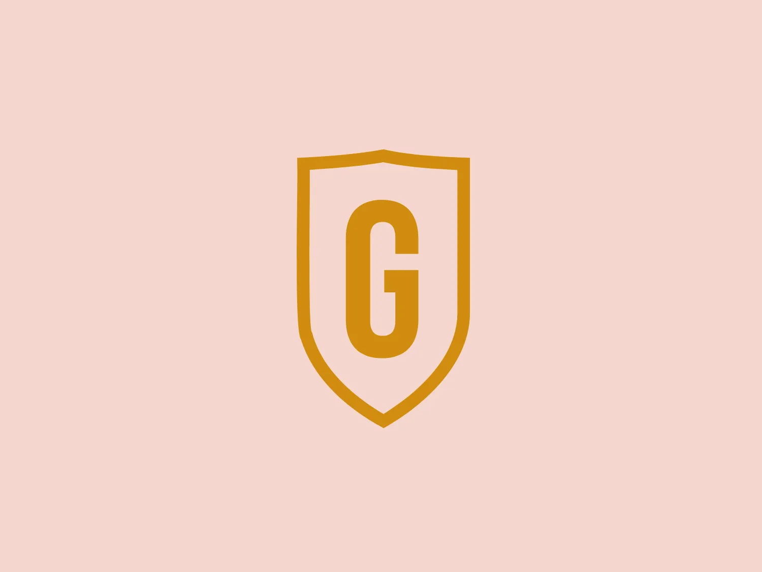 The Grossman Attorneys logo features a bold, capitalized "G" centered on a shield-like emblem. The design is minimalist and modern, utilizing a sharp, sans-serif typeface. The shield shape conveys strength and protection, and has a golden outline, filled with a rich white to make the letter stand out. The golden "G" matches the hue of the border, creating a harmonious and high-contrast look. The simplicity of the design allows for versatility across various mediums.