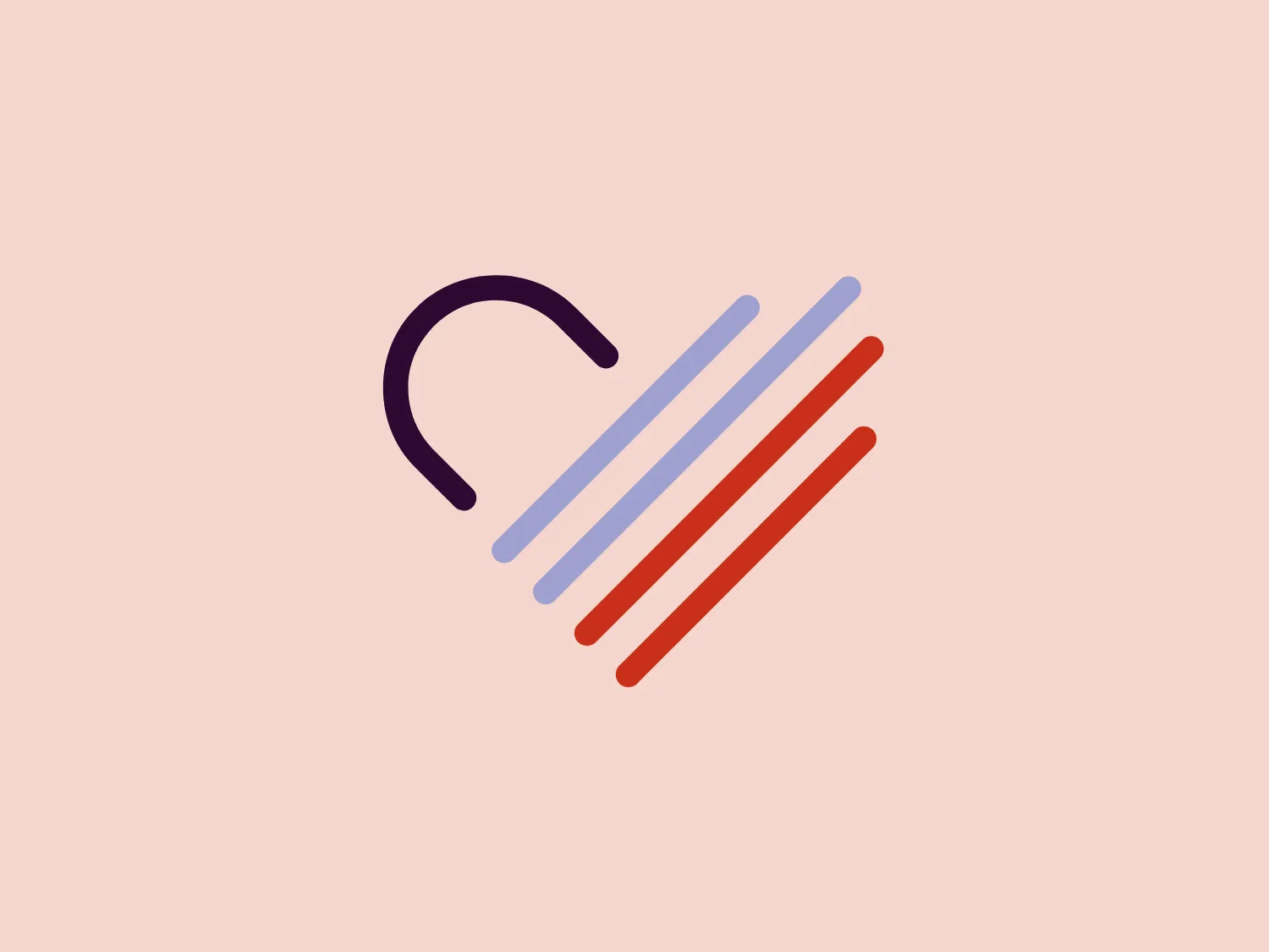 The Citra Urgent Care logo features a stylized heart composed of abstract lines with a gradient color scheme transitioning from deep purple to vibrant orange. The heart shape is formed with a thick, curved line that thins out to the right, intersected by four horizontal lines following the same gradient pattern in a slanted, rightward direction, suggesting motion and progressiveness. The overall design aesthetic is modern, minimalistic, and dynamic.