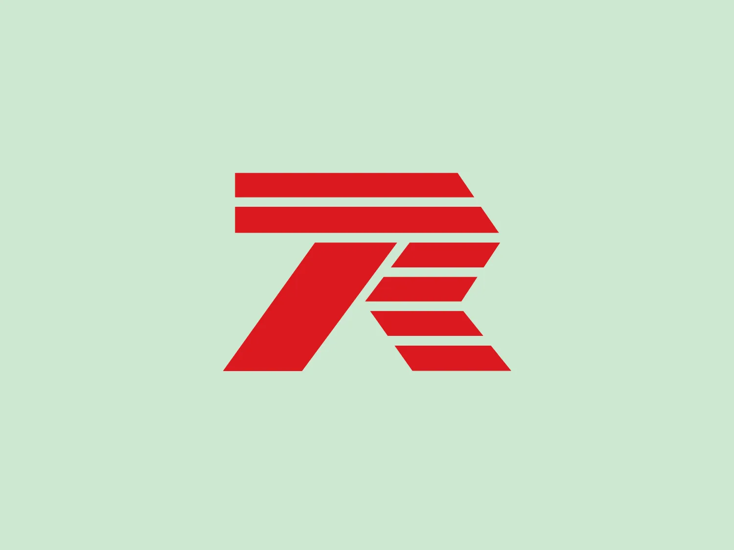 The logo for Renova Group is a modern and sleek stylized letter 'R' made up of geometric shapes with bold straight lines, suggesting movement and speed. The design features vibrant red bars that taper and shift in perspective, creating a three-dimensional effect. The horizontal bars at the top of the 'R' decrease in size as they move towards the right, while the bottom part extends outwards, adding dynamism to the design. The overall aesthetic suggests energy, progress, and velocity, making it impactful and easily recognizable.