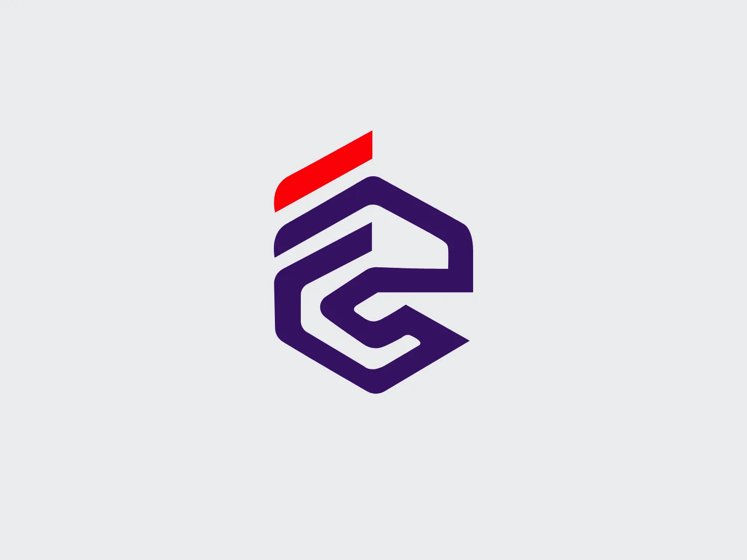 The Emvicesa logo features a stylized letter that combines elements of a "G" and an "S" with a dynamic, three-dimensional look. It is primarily deep purple with sharp edges and angular shapes, suggesting movement and modernity. A contrasting red accent line adds an energetic pop of color and guides the eye across the design. The geometric style gives it a futuristic and digital vibe, suitable for a technology or design-focused brand. The compact and bold nature of the graphic allows for versatility in various media.