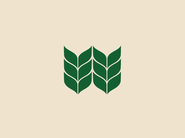 The Washington State Convention Center logo features a symmetrical design of three pairs of overlapping leaves, with a slight separation between each pair creating a v-shape in the negative space. The leaves are stylized with smooth curves and pointed tips, suggesting a dynamic yet natural aesthetic. Each leaf consists of two shades of green—a darker outer part and a lighter inner part—that add depth and a three-dimensional effect. The overall design conveys growth, harmony, and sustainability. A suitable background color that complements the green tones without overpowering them would be a soft, pastel shade.