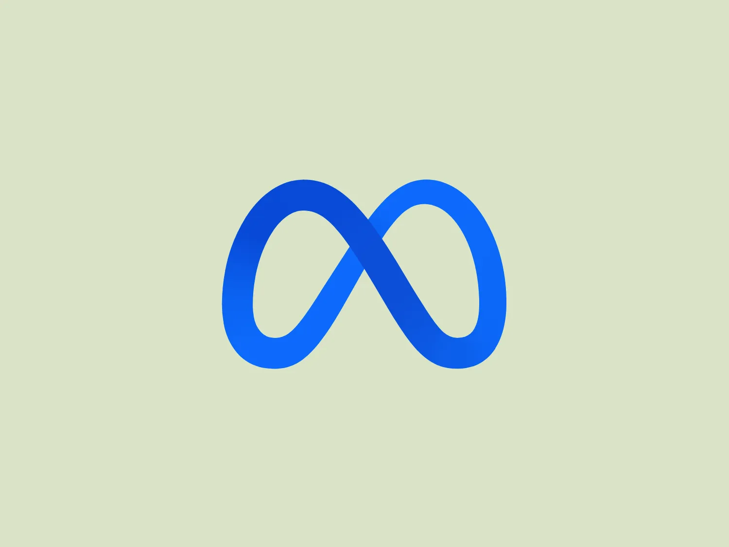The Meta logo features a stylized infinity symbol with clean, continuous lines and a vibrant, medium blue color. The modern and minimalistic design suggests a sense of endlessness or perpetual motion, with even and balanced curves that give it a harmonious and aesthetically pleasing appearance.