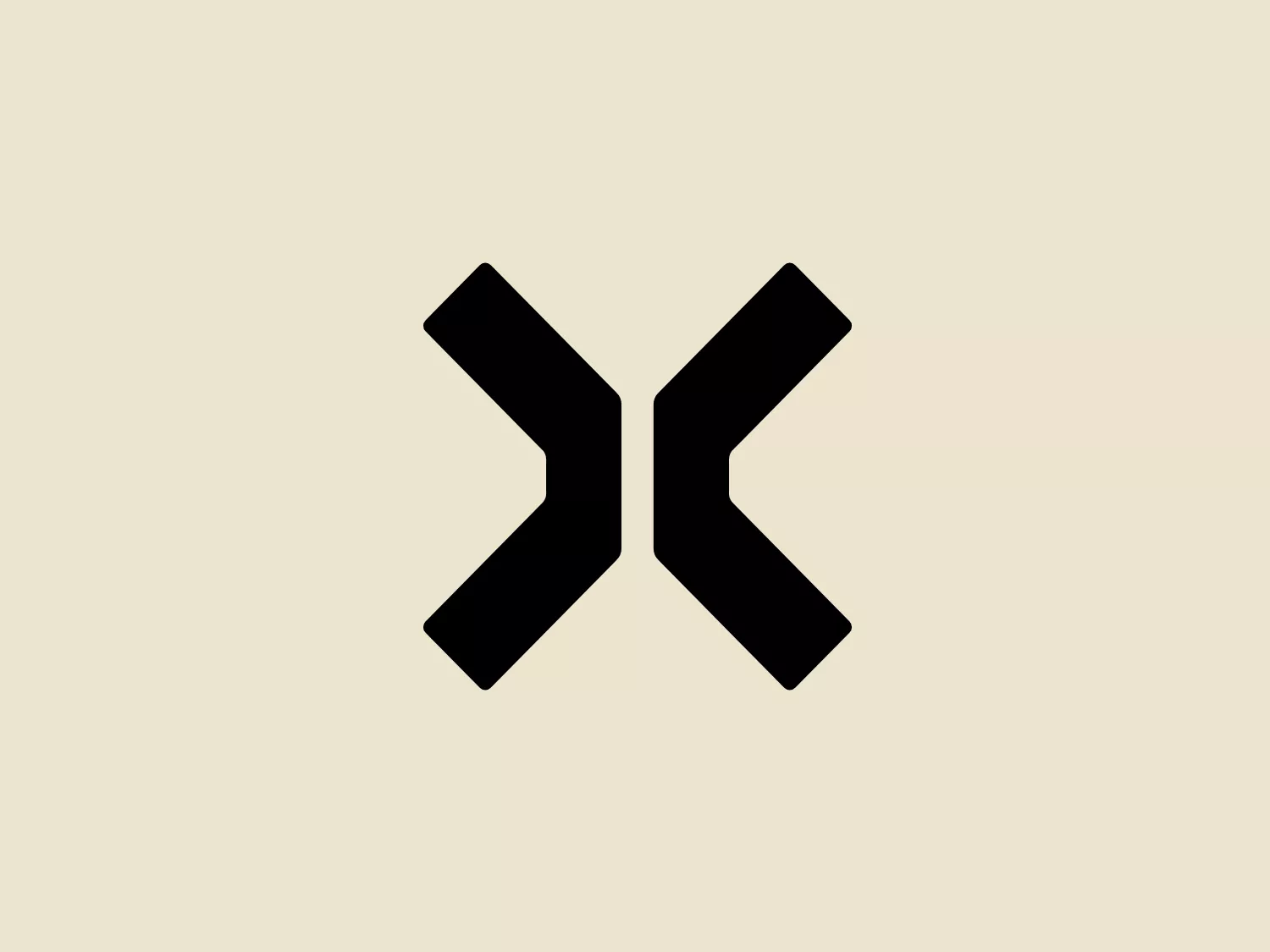 The Dexus logo features a pair of symmetrical arrow-like shapes, pointing away from each other and slightly angled upwards. Both shapes have sharp angles and straight lines, contributing to a modern and dynamic look. The design is minimalist, with solid black color filling the shapes, and no additional embellishments or text. The background is plain white, emphasizing the logo's boldness and simplicity. Its stark contrast and abstract design can be versatile for various applications. A suitable background that would complement this logo while preserving its strong visual impact could be a subtle gradient or a solid color that doesn't overpower the design. Given the options, a more neutral and softer backdrop would be desirable.