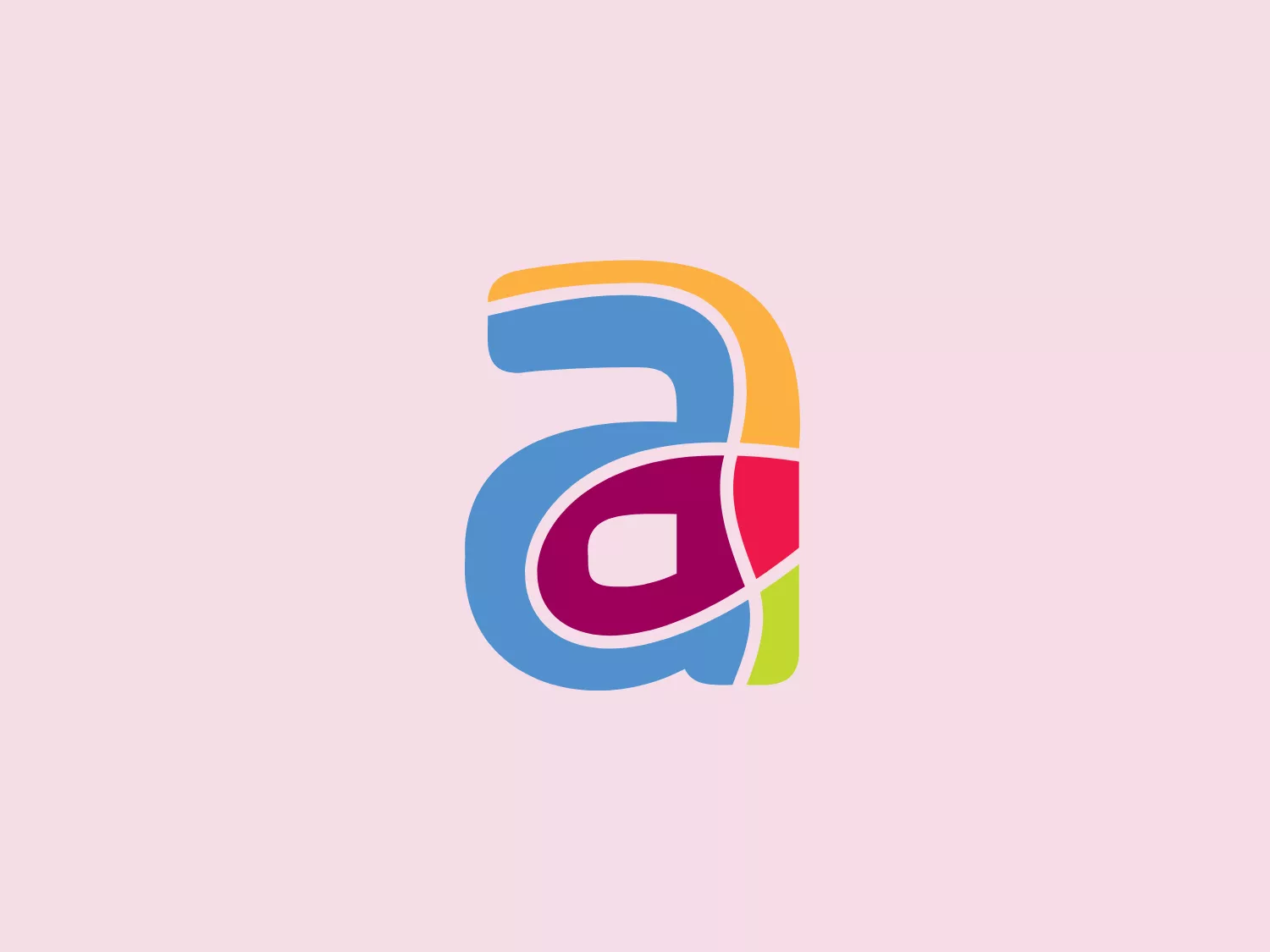 The logo for Astral Media is a stylized letter 'a' with a dynamic and modern design. The letterform is bold and lowercase, with smooth, rounded curves. It features a gradient of vivid colors, transitioning from a deep blue at the bottom, through purples and reds, to yellow at the top, giving it a vibrant and energetic feel. The colors overlap with a sense of fluidity, suggesting motion or transformation. The overall aesthetic is playful and contemporary, suitable for a brand looking to convey creativity and innovation.