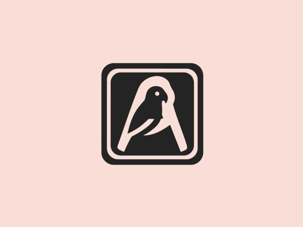 What catches our eye is the dynamic and compact stylized bird in profile within a rounded square, conveying motion and forward-thinking.