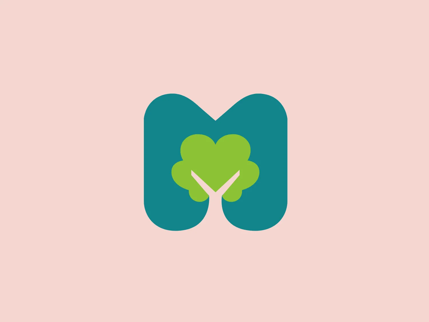 The Ciudad de Mendoza logo features a stylized representation of a four-leaf clover, centered within an abstract shape that resembles a butterfly. The clover is a bright green color with a gradient effect, adding depth and a sense of vitality. The 'wings' of the butterfly-like shape are a solid teal, contrasting nicely with the green clover. The simplicity of design, with smooth curves and lack of additional detailing, provides a clean and modern aesthetic. The overall logo communicates growth, transformation, and luck. Given the colors in the logo, a background that complements without overshadowing the vibrancy of the design would be appropriate. A muted, light coral pink would provide a soft contrast that highlights the logo.