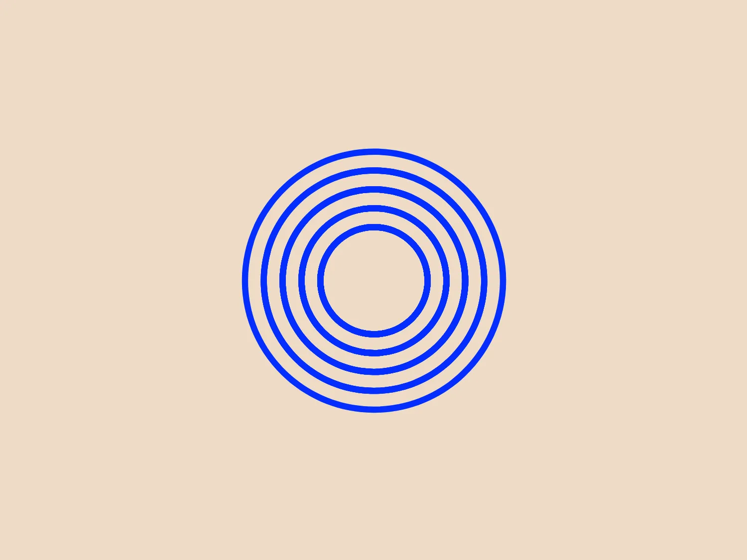 The Royal Philharmonic Orchestra logo features a series of concentric circles with varying spacing, creating a hypnotic, target-like effect. The design is minimalist and utilizes a single color - a vibrant shade of blue - that provides a crisp, clean appearance. The logo's clean lines and simplicity convey a sense of precision and focus. Its design suggests movement or emanation from the center, evoking a sense of activity or radiance. The use of negative space between the rings adds dimension and interest to the otherwise flat graphic.