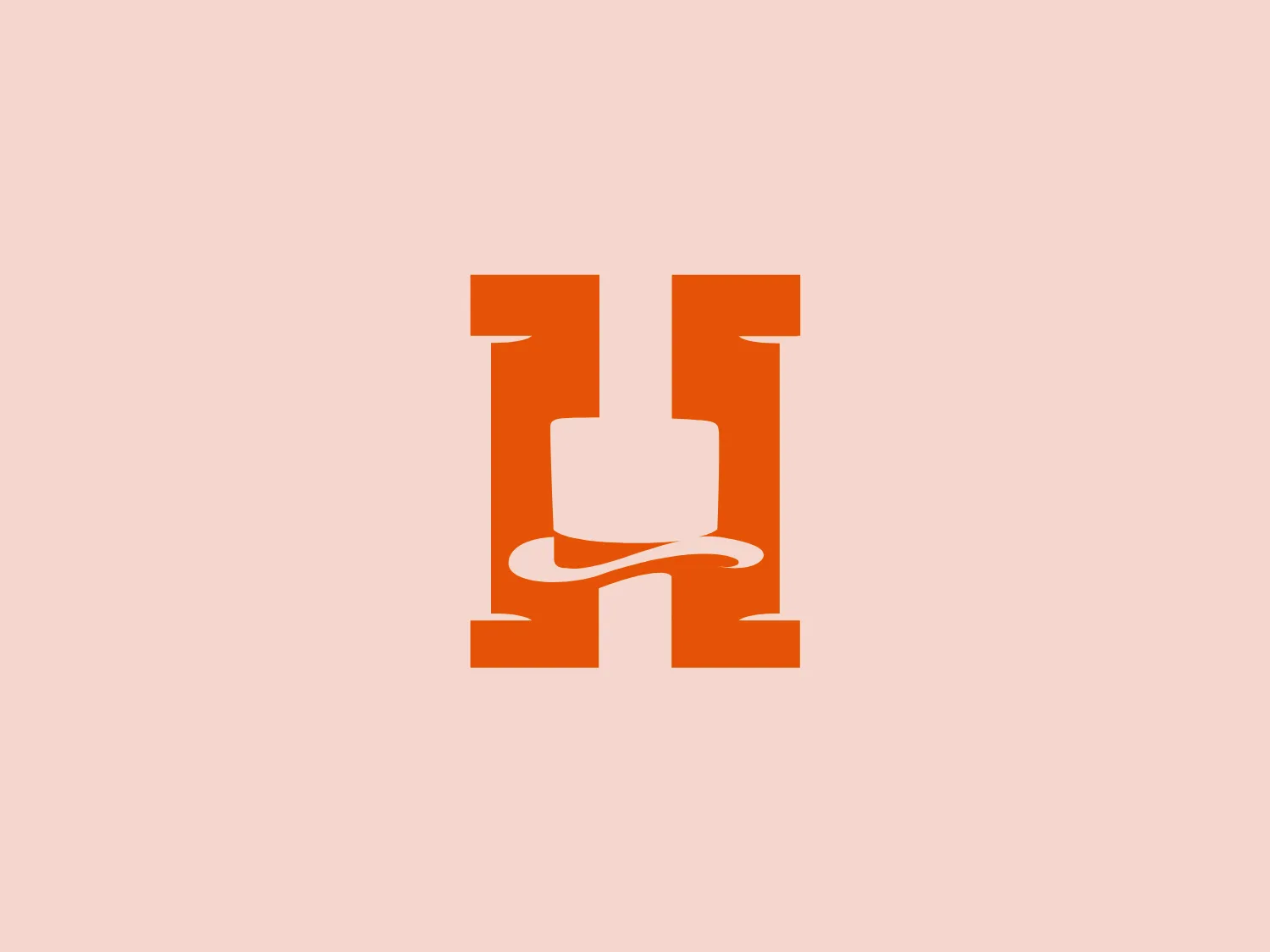 The Heritage Advertising logo showcases a vibrant orange, stylized letter H. This modern design incorporates straight vertical lines and a sweeping, organic curve underneath the H, creating a sense of motion and flow. The juxtaposition of linear and curvilinear forms results in a visually interesting and dynamic emblem. The overall design aesthetic is clean, professional, and easily scalable for various uses.