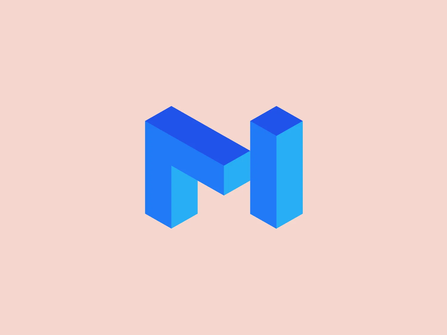 The logo for Matic Network features a stylized letter "M" composed of geometric shapes with a three-dimensional effect. It incorporates two shades of blue, creating an illusion of depth and perspective, and giving the logo a modern, sleek, and professional appearance.