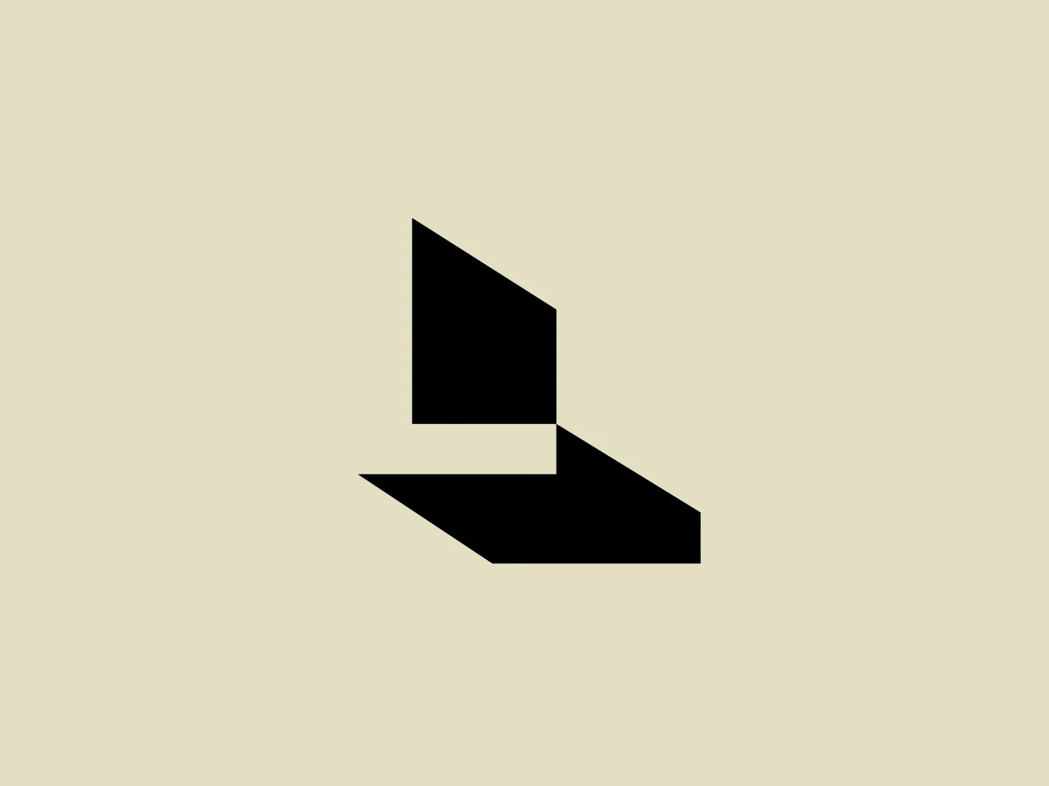 The Layton Construction logo features a geometric design with a stylized letter 'L'. Comprising of two main shapes - a vertical rectangle on top and a larger horizontal trapezoid on the bottom - the logo creates an abstract and modern look. The shapes are connected on the left side, suggesting stability and strength. Its solid black color gives it a classic and versatile appearance, while the negative space between the shapes enhances the overall design with an element of dimensionality.