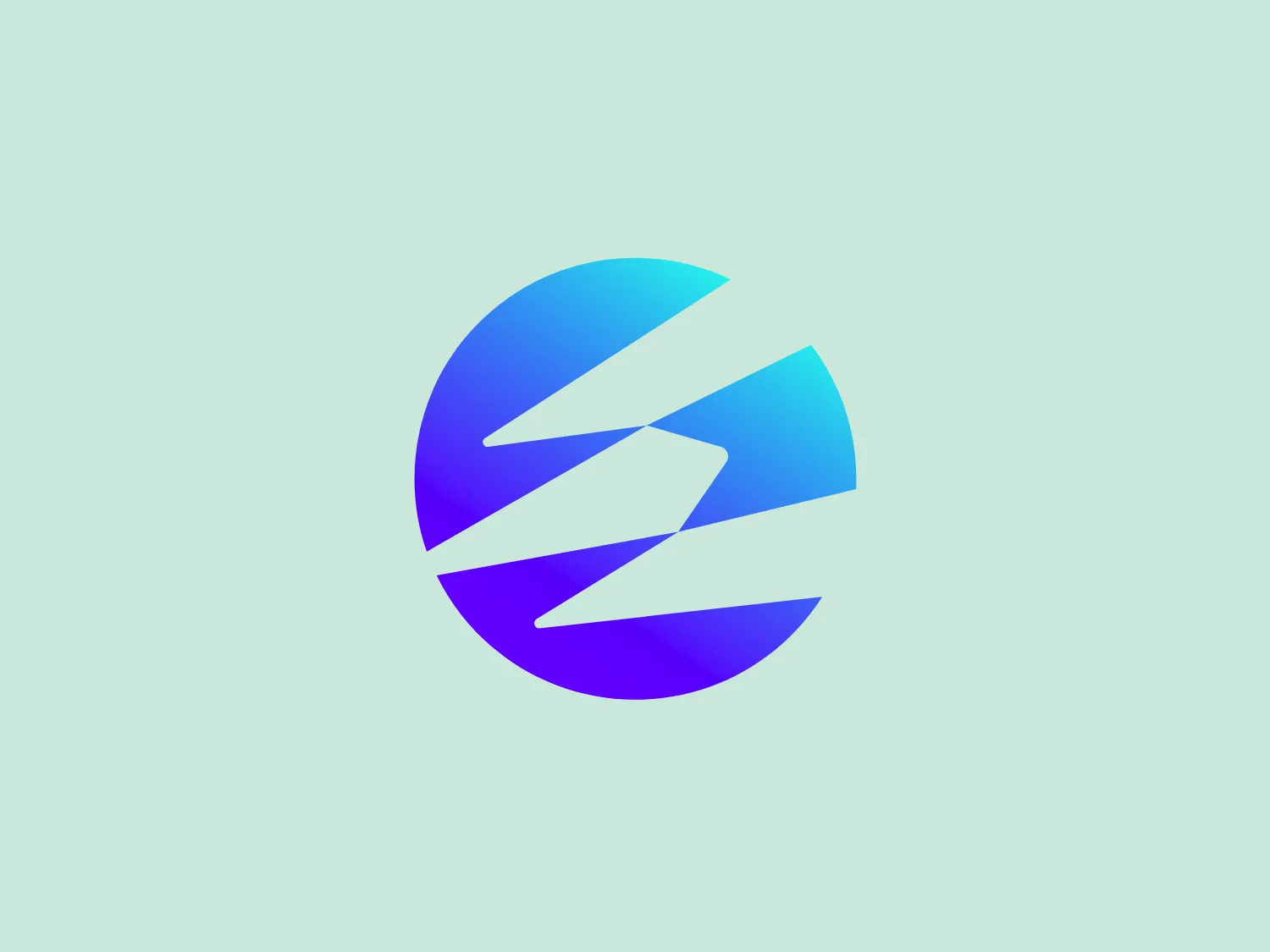 The E-ridez logo showcases a circular shape with a stylized letter "Z" at the center. It consists of overlapping triangular and polygonal elements, with a gradient effect transitioning from deep violet to vibrant cyan. The design exudes a modern and dynamic aesthetic, representing movement and cutting-edge technology. The graphic elements, including sharp angles and whitespace within the "Z," contribute to the overall sense of energy and innovation in the design.