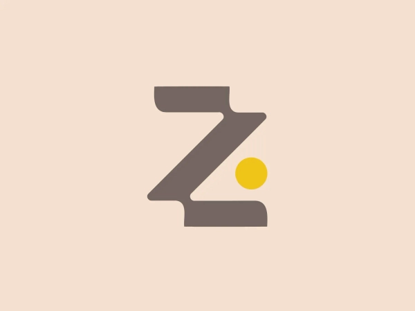 The Zizzi Investments logo showcases a stylized letter "Z" with sharp angles and bold lines, creating an illusion of depth through its unique geometry. It is composed of two shades of brown; a darker shade outlines the "Z" while a lighter shade fills the negative space, adding a sense of dimension. A bright yellow circle intersects the "Z", breaking its linearity and infusing a pop of color which offers a pleasing contrast that draws the eye. The overall design aesthetic is modern and minimalist, suggesting a forward-thinking brand with a clean, contemporary feel.