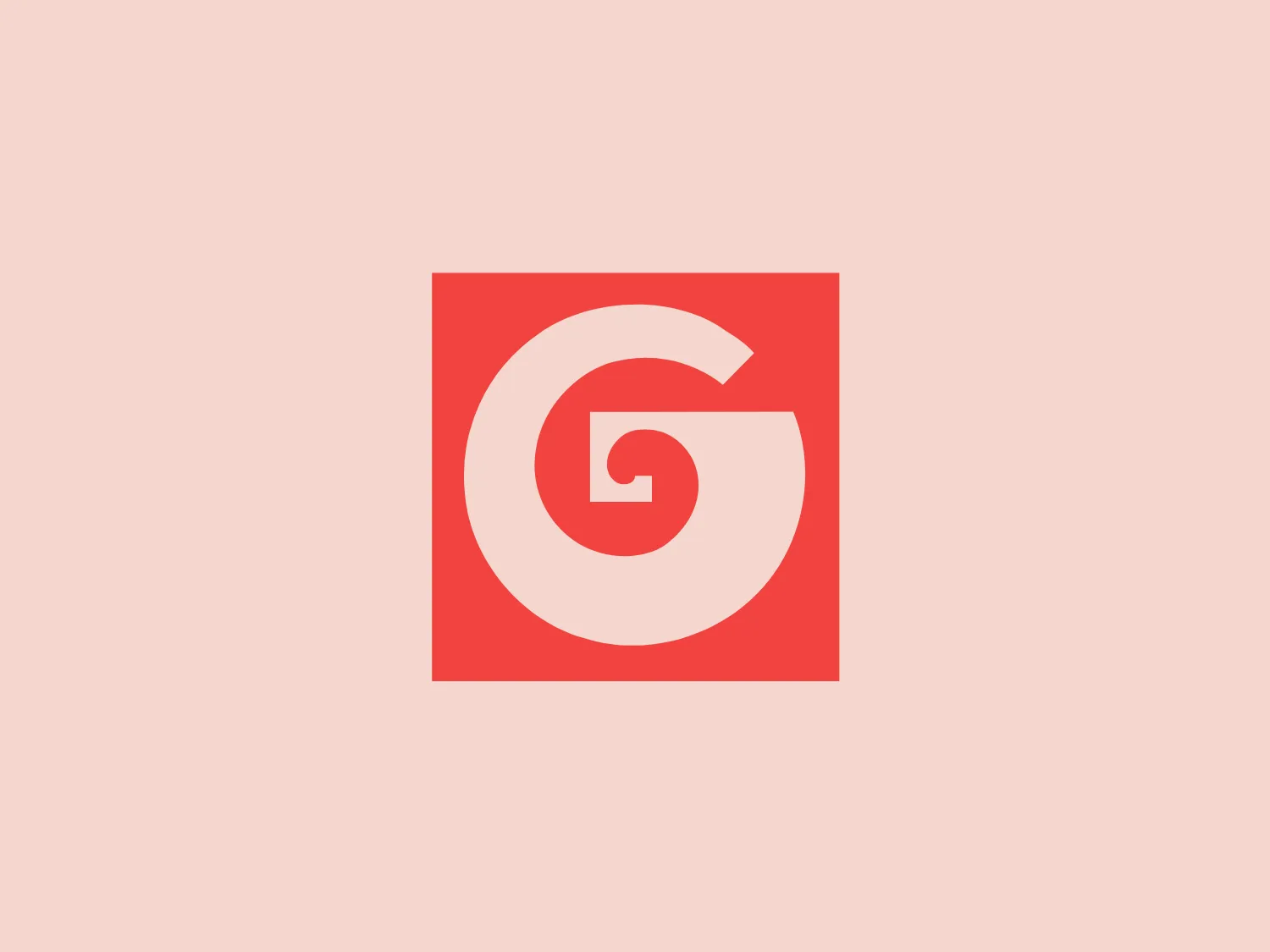 The Generale Bank logo is a minimalist design featuring a bold and modern 'G' created with sharp lines and curves. The solid, white letter sits centrally against a vibrant, flat, coral red square background. The 'G' has a geometric quality with its upper case form and is designed with a cutout that cleverly contributes to reading the letter correctly. The contrast between the bright white and the bold red makes the logo pop, indicative of a brand that aims to be seen as energetic and confident.