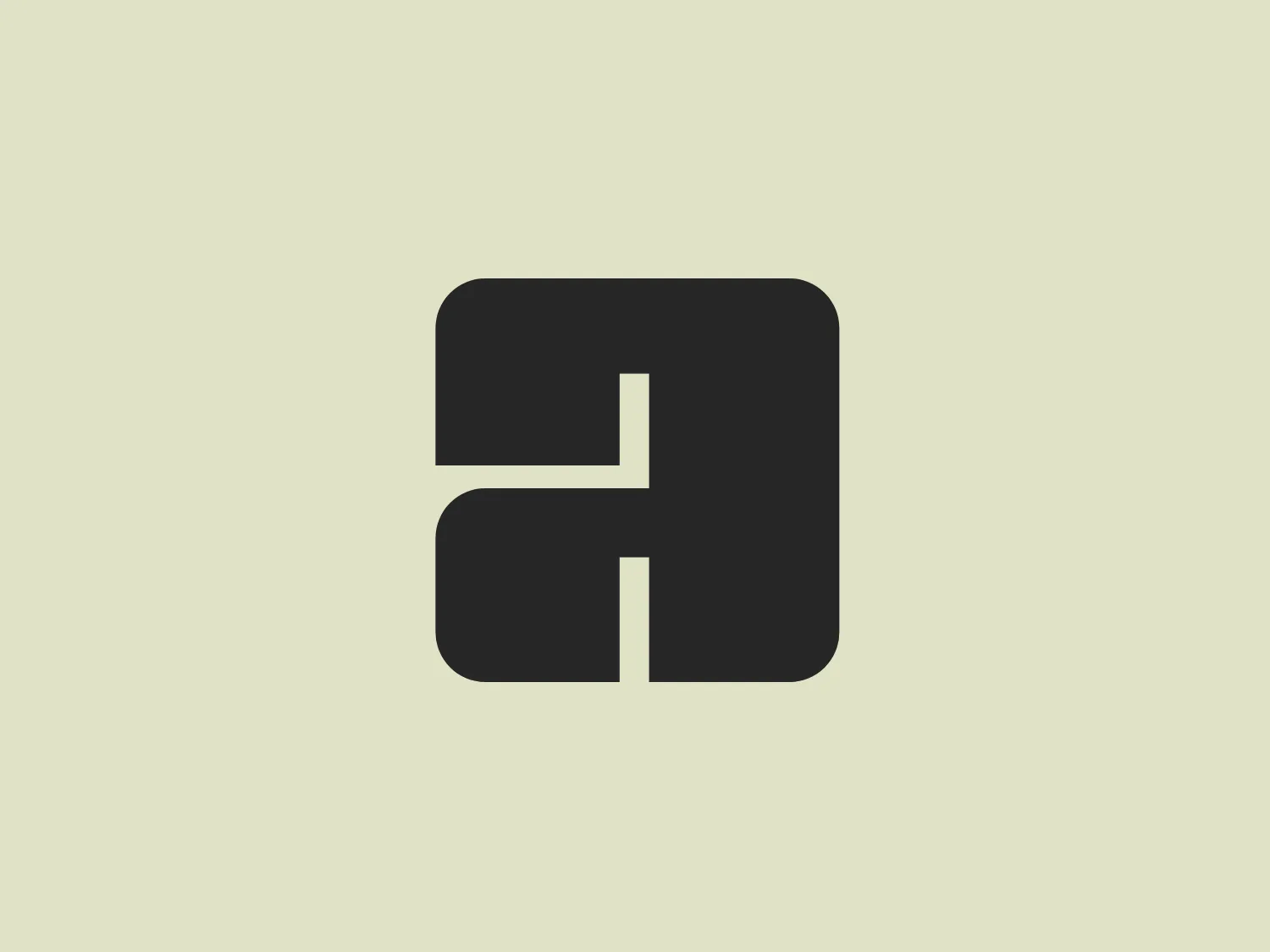 The logo presented for Allied Merchants is a stylized, abstract depiction composed of a single, dark teal-colored shape that resembles a combination of the letters 'H' and 'I'. It achieves this by using negative space—a vertical line that divides the shape into two parts, with the right side appearing as a backward 'E' without the middle horizontal line. This clever use of negative space creates a visual puzzle, integrating the two letters into a cohesive and modern design. The shape is contained within a perfect square, and its rounded corners contribute to a soft and contemporary appearance.