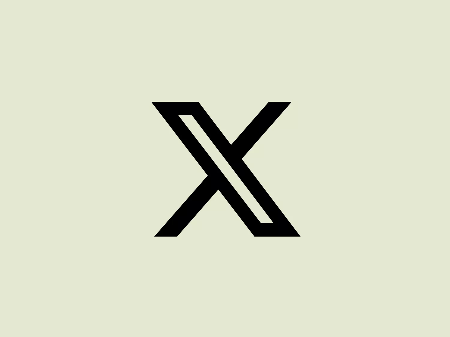The logo for X is a bold, geometric representation of the letter 'X,' featuring two symmetrical diagonal lines intersecting in the middle. The stark contrast and pointed ends create a sense of movement and dynamism. The minimalist and modern design utilizes a stark black color for the main shape against a white background, giving the logo a versatile and contemporary appeal. Its sharp lines and angles suggest precision and cutting-edge potential.