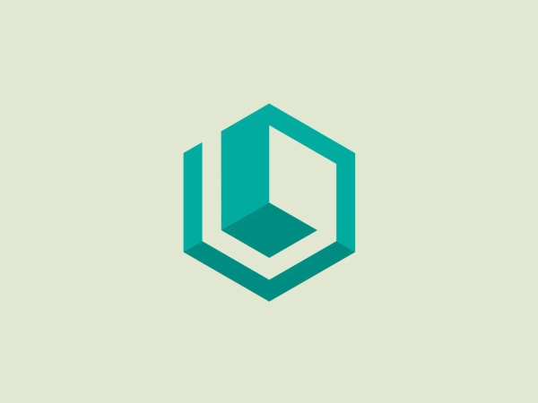The Lederer logo features a stylized, three-dimensional hexagon composed of intertwined ribbons with a hollow center. The design creates an optical illusion of depth and interconnectedness. It uses two shades of teal that give the image a modern and dynamic appearance. The lines are sharp and clean, giving it a professional and polished look. The use of negative space within the hexagon adds to the complexity of the design, making it stand out.