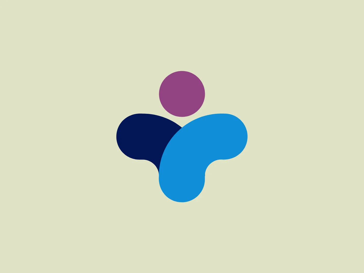 The Involve North East logo showcases an abstract design with three organic blob-like shapes merging into one another, representing connectivity and unity. The gradient of hues transitions from dark navy blue to rich medium blue, ending with a muted purple. The modern and minimalistic design conveys a playful yet professional aesthetic, reflecting innovation and fluidity. The interlocking rounded forms create the impression of a dynamic and adaptable entity.