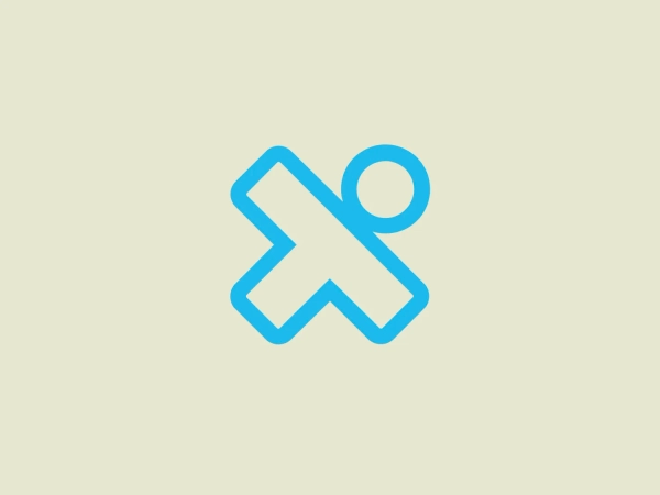 The Xspray logo features a minimalist and modern design, portraying a stylized, abstract figure combining a circular head with a cross-like body. The bright blue color with a softer cyan tone adds to its clean and friendly appearance. The logo exudes a sense of action and movement, emphasizing a minimalistic design approach without any additional embellishments or text.