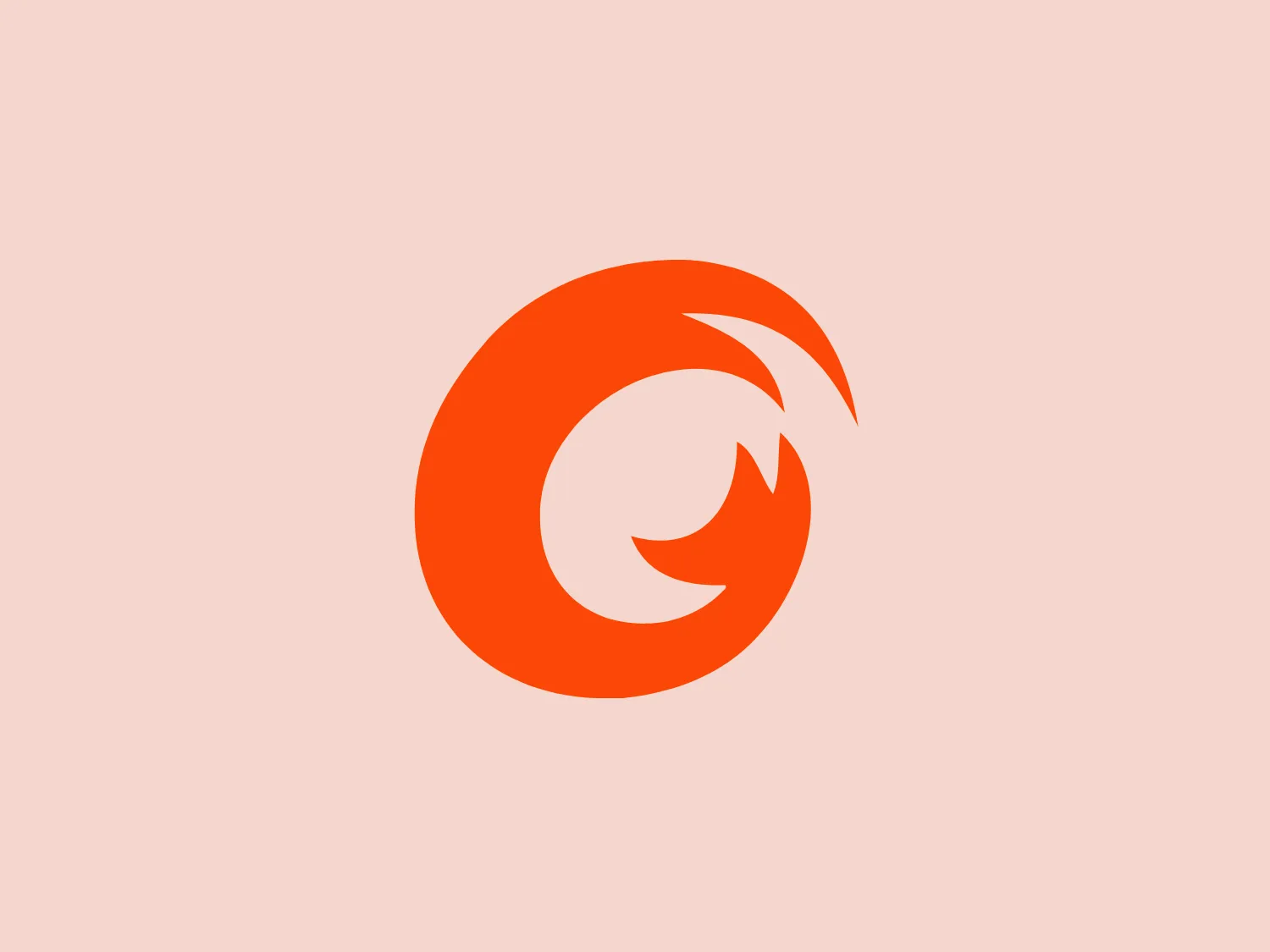 The Foxit logo depicts an abstract, fiery bird reminiscent of a phoenix in silhouette. It is designed with a vivid orange color, with sharp, smooth curves creating the impression of a wing and a tail in motion, capturing both energy and rebirth themes commonly associated with a phoenix. The design is minimalistic, with negative space effectively used to define the bird's eye and beak, adding to the dynamic and modern feel of the emblem.