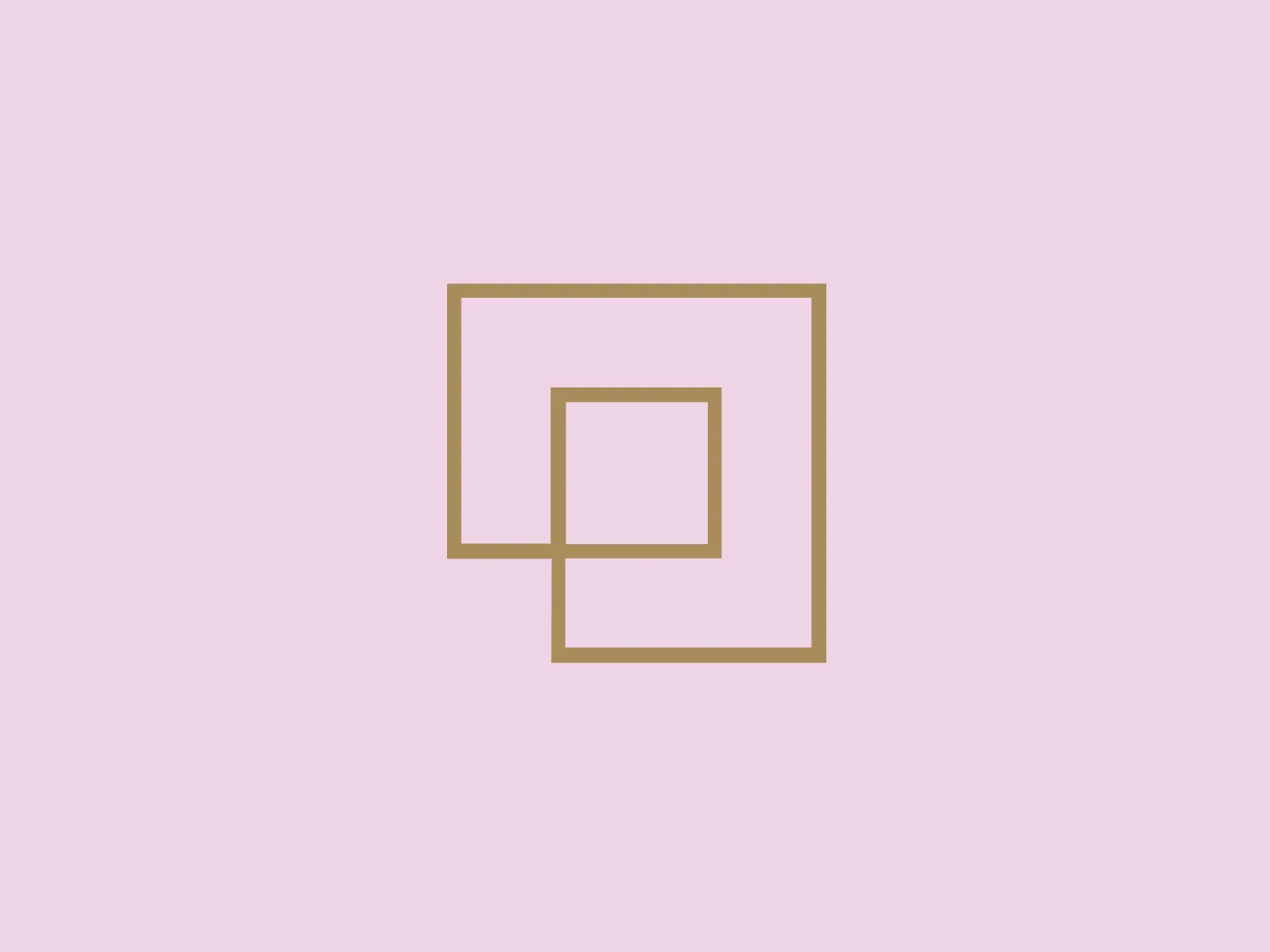The Park Square Barristers logo features an abstract, geometric design comprising two interconnected squares. The primary shape, a large square, encloses a smaller square that shares one of its corners, creating a continuous line effect. The logo is monochromatic, utilizing a single shade of soft, muted gold, which gives it an elegant and minimalist feel. The line thickness is consistent throughout the design, and the open space within and around the shapes conveys a sense of openness and simplicity. The overall design communicates modernity and sophistication.