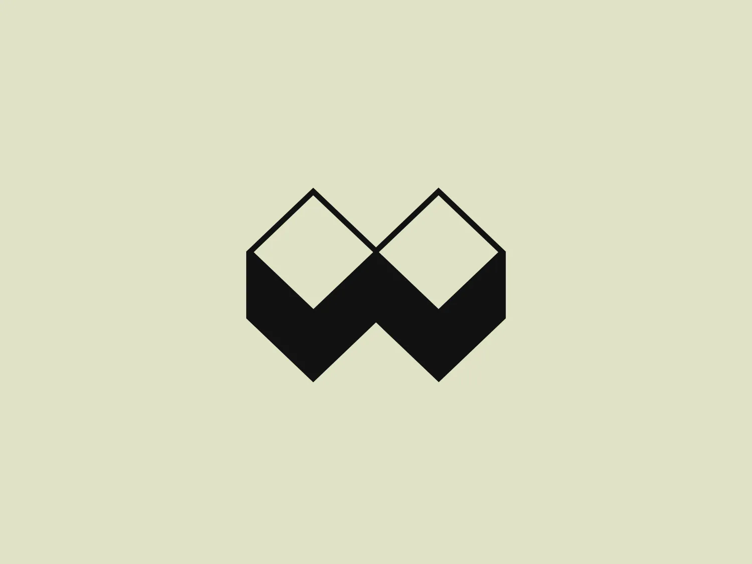 The Wall logo features a stylized, abstract design that resembles a mountain or a zigzag, comprised of two symmetrical peaks with a three-dimensional effect. The shapes within are defined by a darker tone and lighter shades, creating a sense of depth. Its color is a deep shade of navy or indigo that conveys sophistication and strength. The overall design is minimalist and modern, with clean lines and sharp angles that suggest precision and innovation. The three-dimensionality adds an element of complexity to an otherwise simple geometric shape.