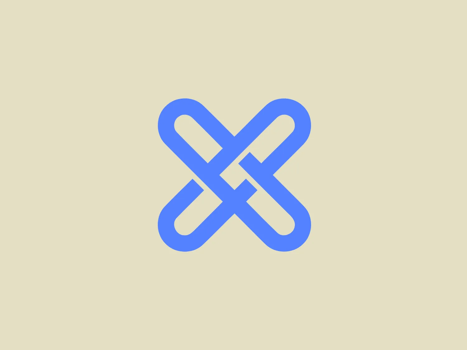 The GXChain logo features a stylized 'X' constructed from two elongated, intertwined ribbon-like elements. Its design is sleek, modern, and minimalistic, with a gentle gradient of a pastel blue color that adds a sense of depth. The use of negative space between the ribbons creates an appealing contrast that enhances its visual impact. The overall aesthetic is clean and would suit a variety of contemporary branding purposes.