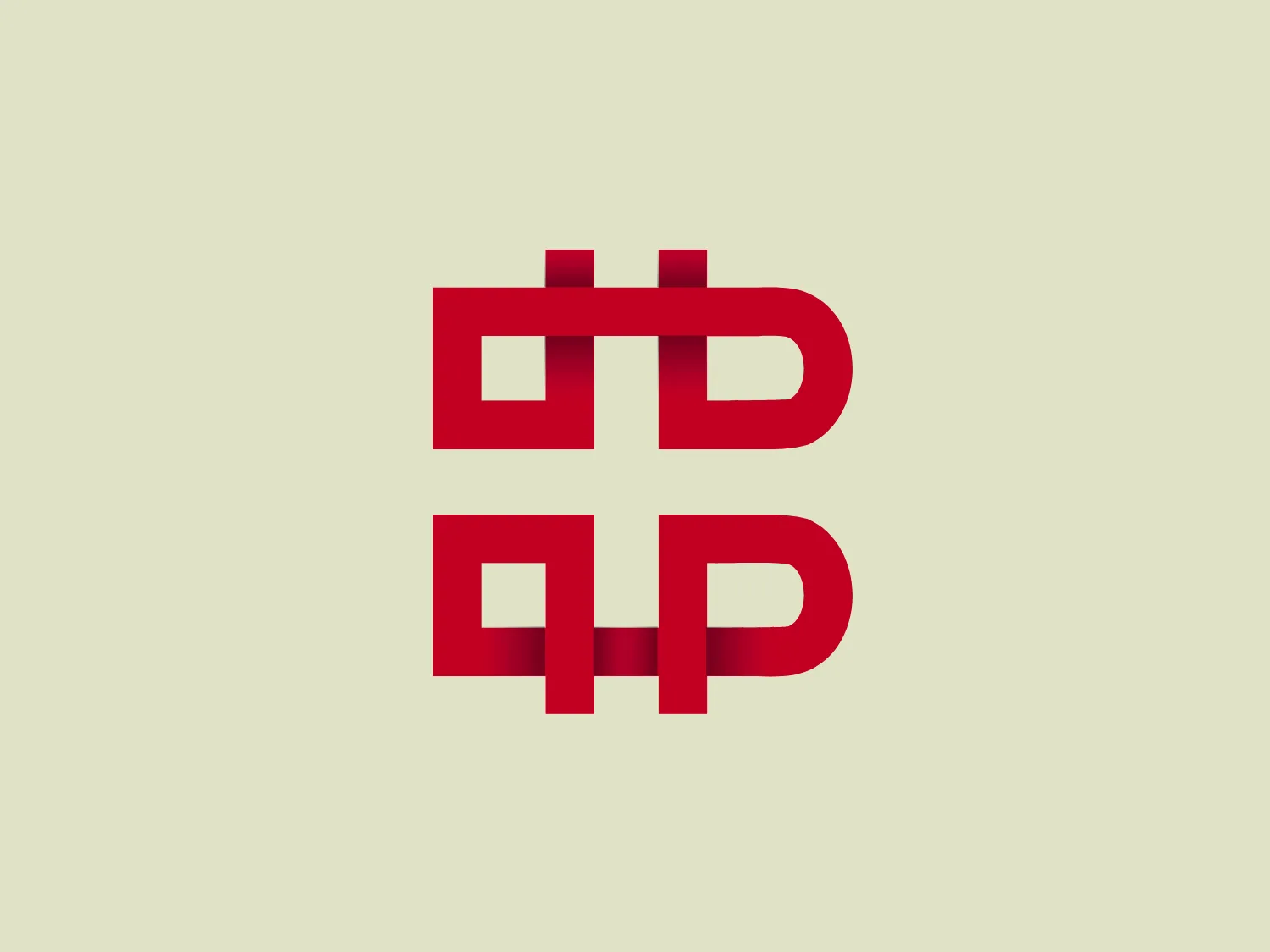 The Bitcoin Suisse logo is a symmetrical and bold design composed of red stylized characters, connected by angular and straight lines to create a balanced and modern geometric design. The consistency in stroke width and use of negative space enhance its contemporary feel, and the flat, vibrant red color gives it a strong visual presence.