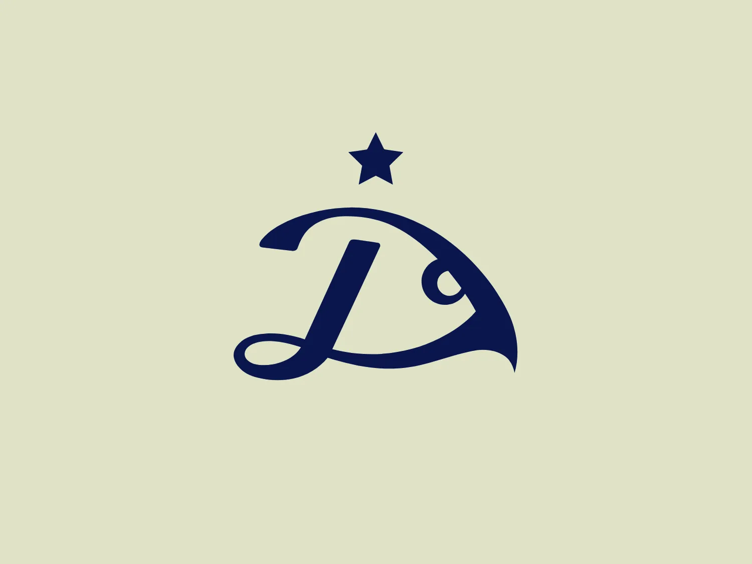 The FC Dinamo Tbilisi logo showcases a modern, fluid design of a stylized dark blue "D" incorporated into a shape resembling an eye, conveying a watchful gaze. Positioned above to the upper right is a single star suggesting aspiration or excellence. The sleek, contemporary, and minimalistic aesthetic exudes a friendly and approachable feel, with clean lines and curves combining to form a distinctive visual symbol.