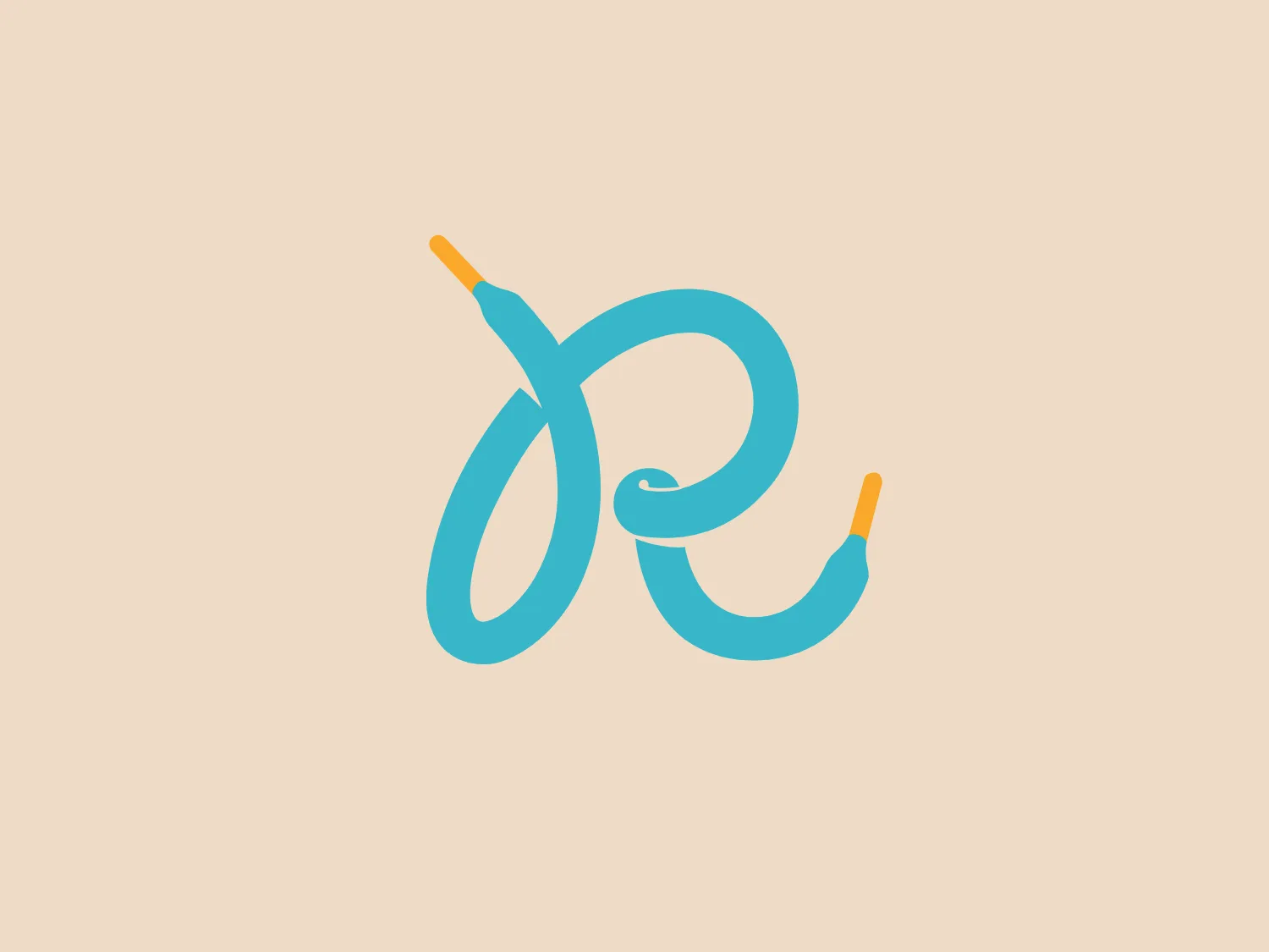 The image is a stylized, artistic representation of what appears to be two lowercase "e" letters connected to each other in a looping, continuous line. The primary color of the Runkeeper logo is a light, aqua blue with hints of a gradient that give it a three-dimensional quality. The ends of the "e" shapes terminate in what resembles the metal connectors of a plug, colored in a bright shade of orange, creating contrast against the aqua blue and subtly conveying the concept of connectivity or electricity. The design is sleek and modern, with the loops creating a sense of motion and fluidity. Considering the color palette of the Runkeeper logo, a background that complements it without overpowering would be ideal.