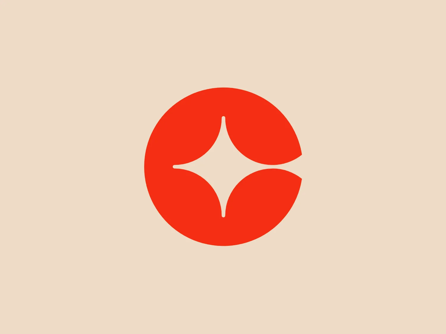 The Cornerstone logo features a simplistic and modern design, consisting of a stylized, abstract shape that somewhat resembles a flower or starburst within a circle. The primary element is a brilliant, solid red-orange color that gives the logo a vibrant and energetic feel. The inner white shape has softened edges which contrast smoothly with the circular boundary. Its symmetry and clean lines convey a sense of balance and professionalism. Considering the color palette of the logo, a soft, neutral background color would complement it well without competing for attention.