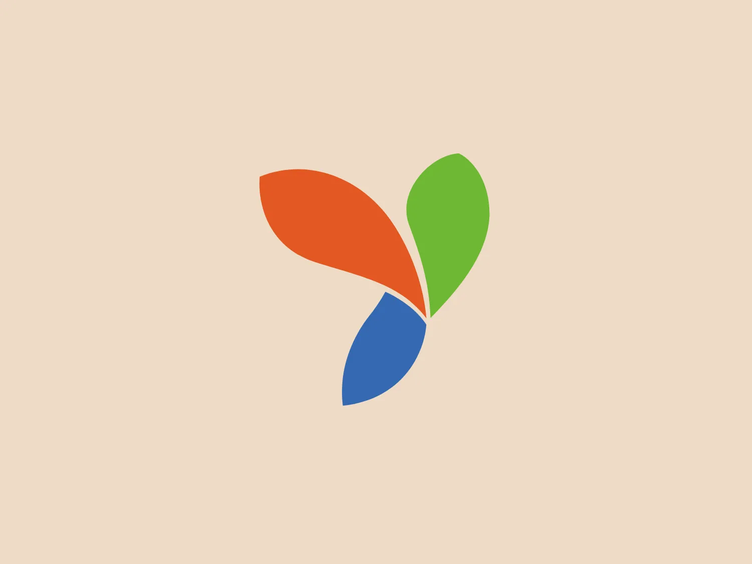 The Yii Framework logo features a stylized, abstract design that evokes a sense of dynamic motion or natural elements such as leaves or petals. It consists of three overlapping shapes with rounded tips pointing outward in a fan-like arrangement. Each shape is colored distinctly—orange, green, and blue—creating a vibrant and contrasting visual effect. The use of primary and secondary colors gives the logo an approachable and energetic feel, while the simple, clean lines convey modernity and efficiency. Due to the vivid colors of the Yii Framework logo, a neutral and light background would complement it well.