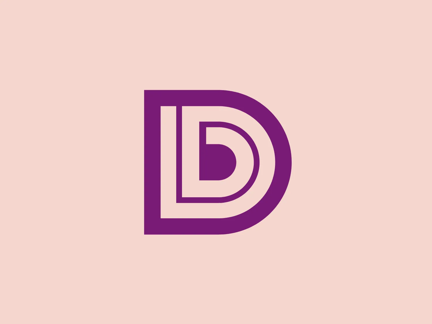 The logo for Derbyshire features a stylized letter "D" in a bold, sans-serif typeface. The design incorporates a smaller, white "D" emerging from its negative space, creating a visually intriguing effect. Set against a deep purple backdrop, the logo exudes sophistication and creativity. Its modern, minimalistic aesthetic, characterized by geometric shapes and clean lines, ensures versatility for various applications.