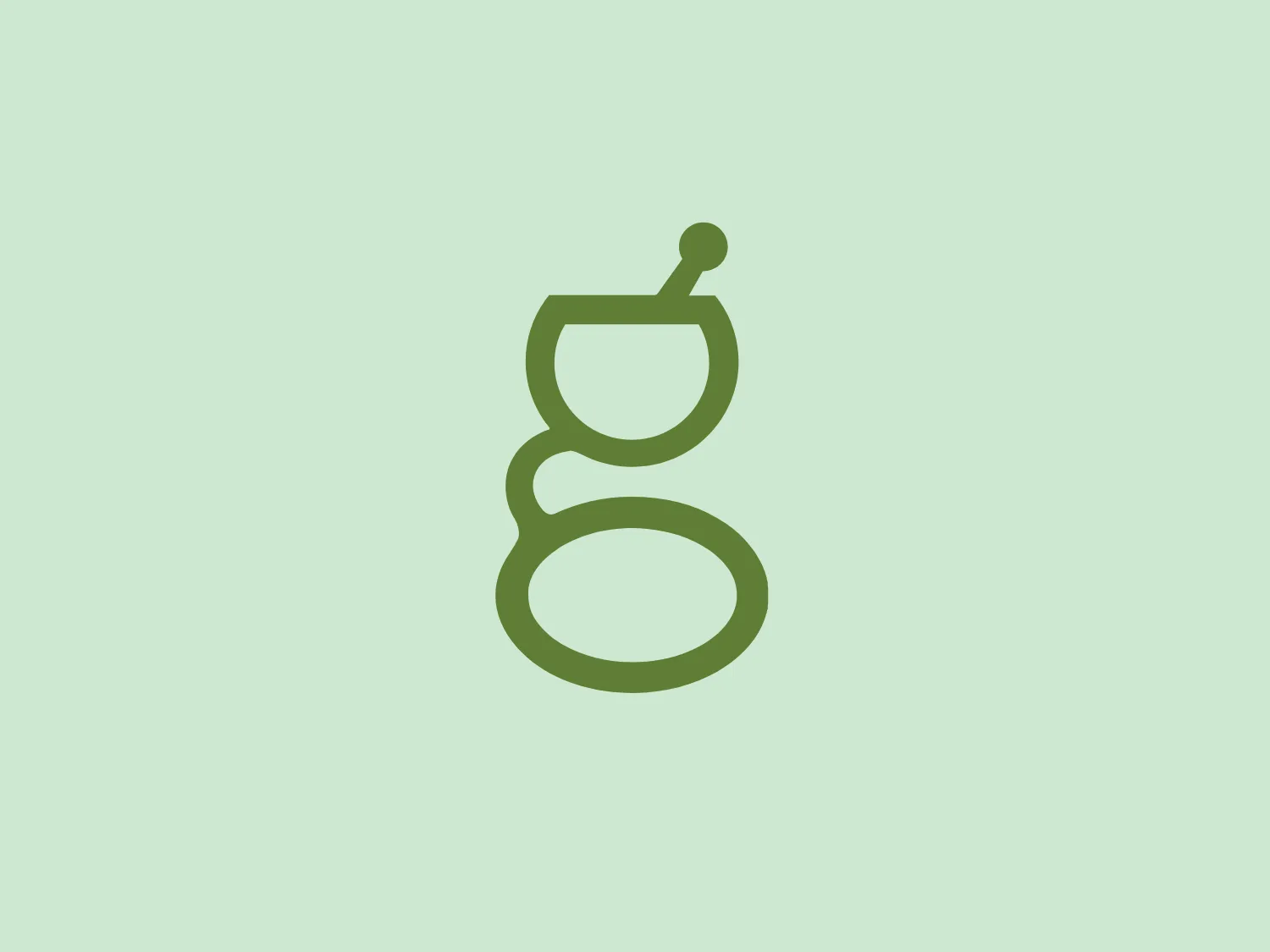 The Logo consists of a stylized representation of a green potion or flask with a round-bottom. The top half looks like a chalice or goblet, implying a vessel that holds something precious or potent. Above this chalice-like shape is a small circle, suggesting a stopper or lid. The visual is created with continuous, flowing lines that give the impression of a single, seamless piece. This sinuous design conveys a smooth, organic quality, while the bright green color adds vibrancy and suggests themes of energy, nature, or health. The modern and minimalistic design with its curves and the imaginative use of negative space gives it a clean, sleek, and youthful appeal.