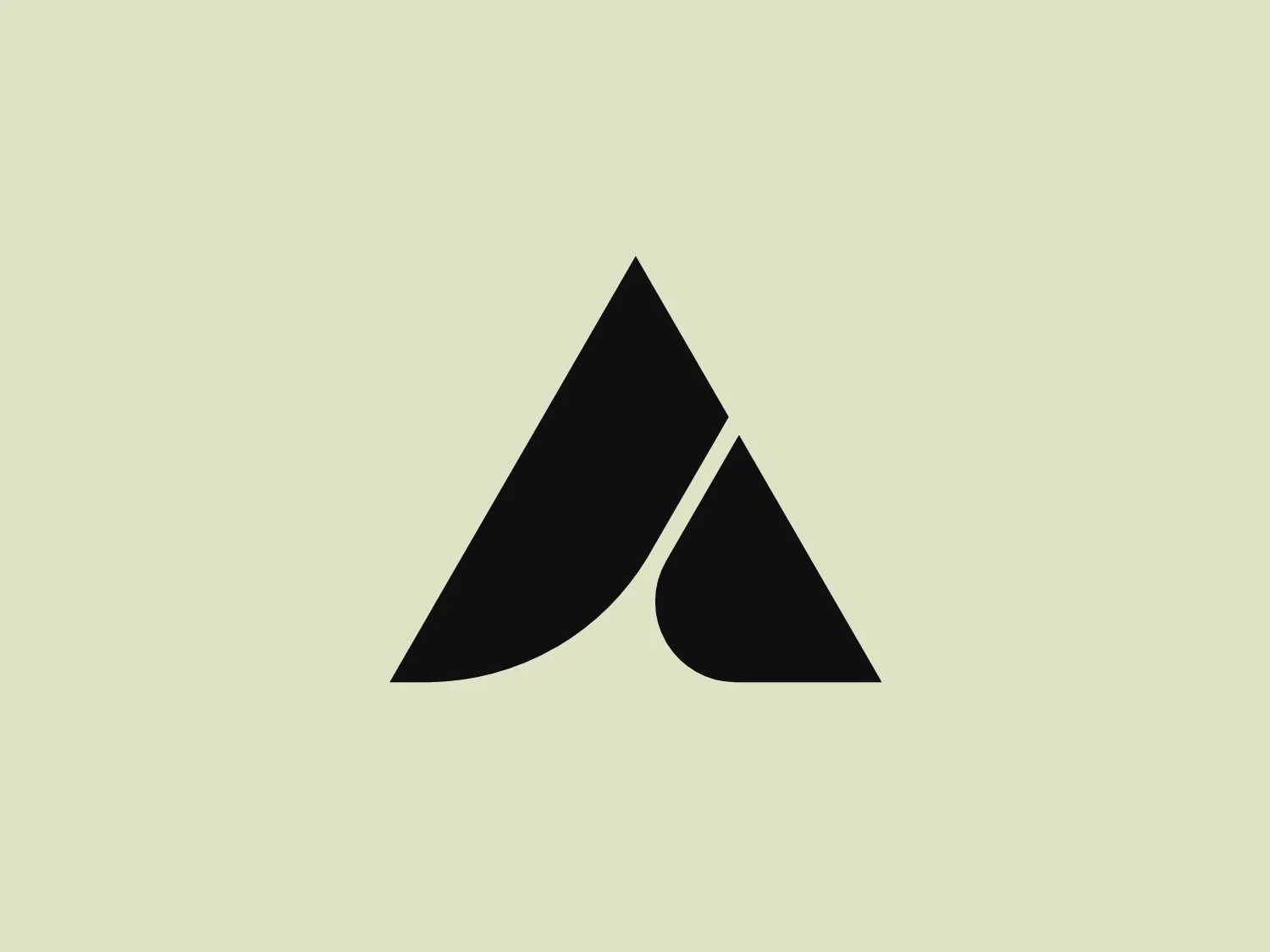 The Airbus Ventures logo features two overlapping geometric shapes forming an abstract mountain or a stylized letter "A." The deep navy blue color scheme exudes a professional and modern feel. The first shape is a right-angled triangle with its hypotenuse on the left and the smallest angle pointing downwards. The second shape follows the sloping right side of the triangle and curves inward to form a peak, creating an interlocking effect. This minimalistic design is bold and simple, making the logo versatile and easily recognizable.