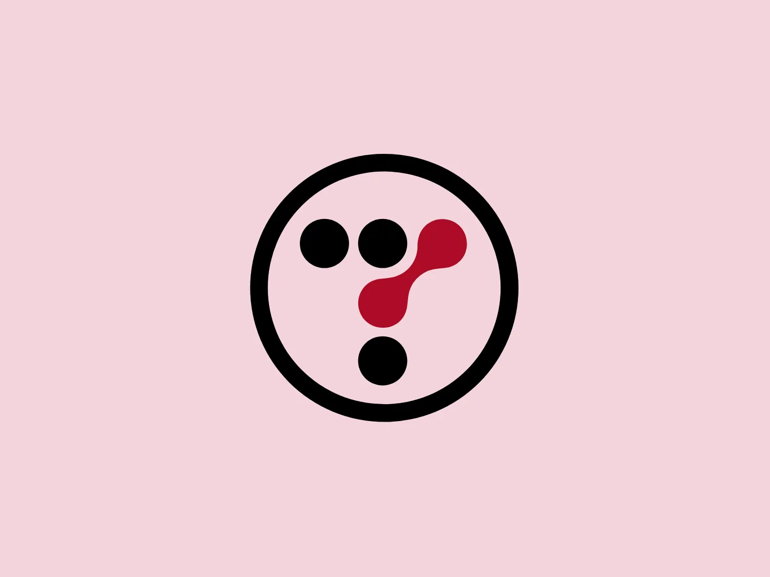 The TechTV logo features a simplistic and modern design with a central circular shape surrounded by a thin black outline. Within the circle, five smaller circles form a molecular or atomic structure, with one filled in bold red and connected to four smaller black circles. A red line suggests a bond or link between the bigger red circle and one of the black circles. The minimalistic color palette of black, red, and white, along with clean lines, creates a striking contrast, suggesting a scientific or technological theme.