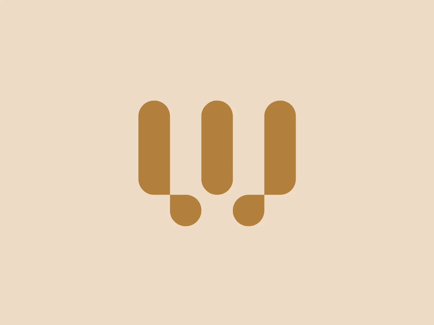 The MAWYC Group logo features three stylized, vertical, rounded shapes with equal spacing. The shapes have a mid-tone to dark shade of a muted brown or earthy hue, giving a sense of fluidity or softness. The minimalistic and contemporary design suggests a focus on organic, liquid, or natural elements, with a subdued and earth-toned color palette for an eco-friendly or organic brand identity.