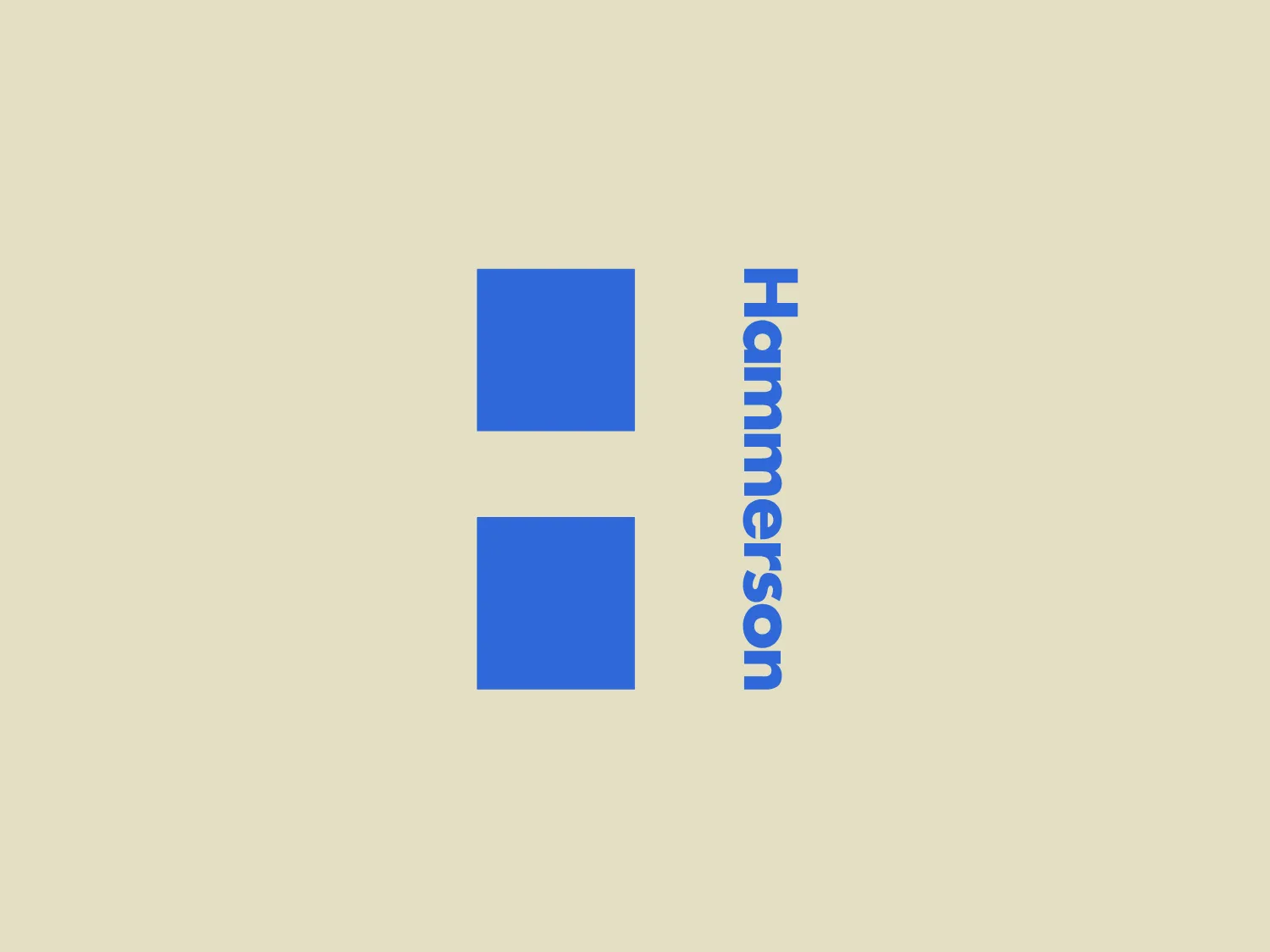 The Hammerson logo consists of two solid blue squares positioned adjacently on the left, paired with the word "Hammerson" in a bold sans-serif typeface to the right. The squares have slightly rounded edges, suggesting a modern and friendly approach while maintaining a professional look. The color of the text matches the squares, creating a cohesive and balanced design. The simplicity and clear spacing between elements give the logo a clean, minimalist aesthetic.
