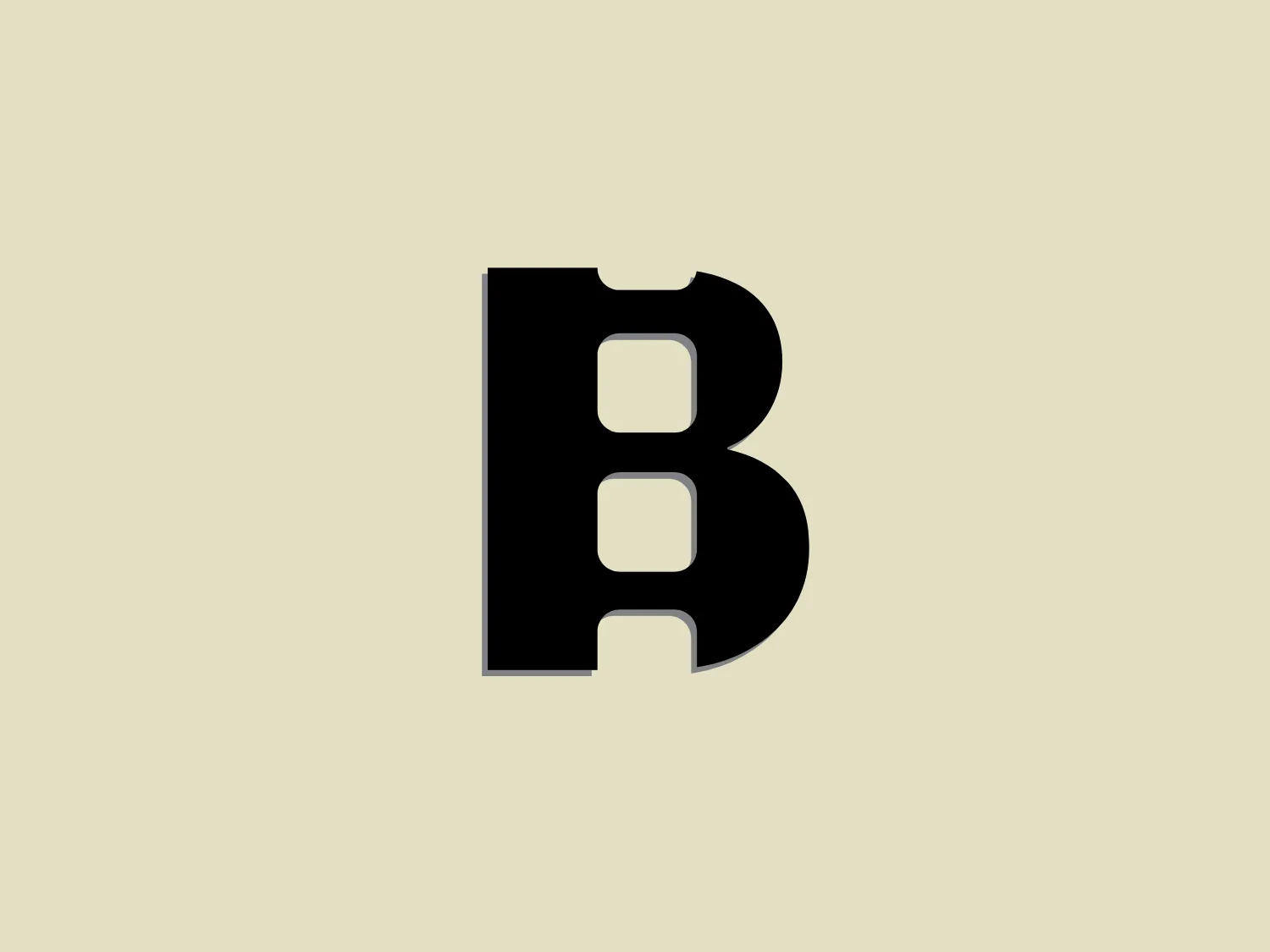 The Bucanero Filmes logo features a bold, minimalist black letter "B" with a distinctive cut on its upper loop, giving it a unique, stylistic break. The font is sans serif with thick lines and sharp edges, creating a strong and contemporary presence. The simplicity of black against a white background adds to its versatility and impact.