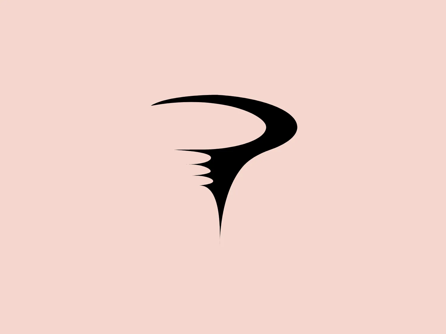 The Pinarello logo features a dynamic, fluid black mark on a white background. The stylized abstract shape resembles a swoosh or natural element, conveying movement and energy. The design is modern and bold, with a sleek yet fierce aesthetic, possibly representing speed, transformation, or cutting-edge innovation.