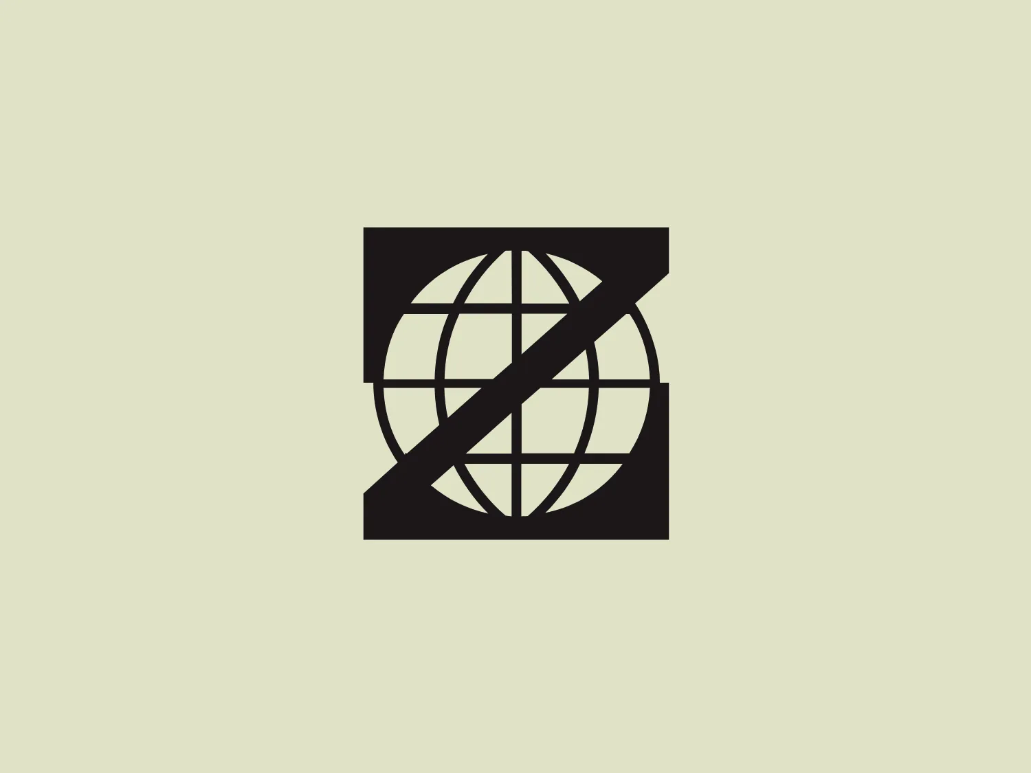 The Zuellig Pharma logo features a stylized globe enclosed within a square frame, intersected by a bold diagonal line that slices through both the globe and the frame. It uses a simple two-tone color palette, with the globe and diagonal line in a solid black against a clean white background, creating a striking contrast. The design aesthetic is modern and minimalistic, with clean lines and a clear message likely pertaining to global connectivity or travel with a sense of prohibition, cancellation, or negation due to the diagonal line. The use of geometric shapes gives the logo a professional and contemporary feel.